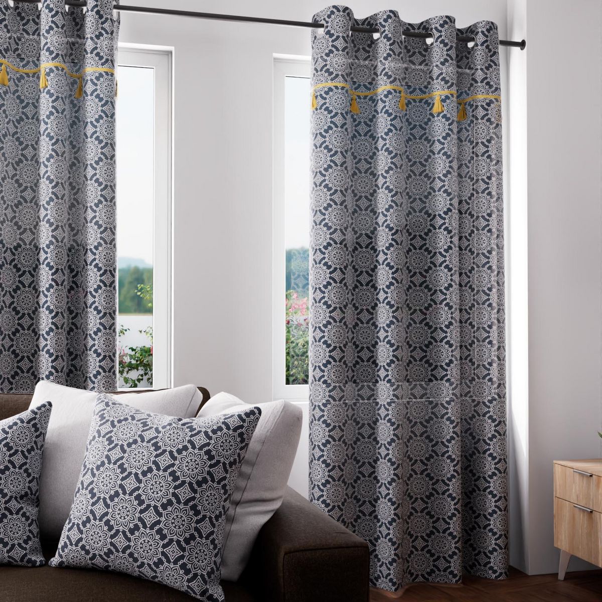 SOLEIL D'OCRE Voile à oeillets coton 135x250 cm ESMERALDA, par Soleil d'ocre