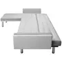 VIDAXL Canape-lit d'angle tissu 218 x 155 x 69 cm blanc et gris