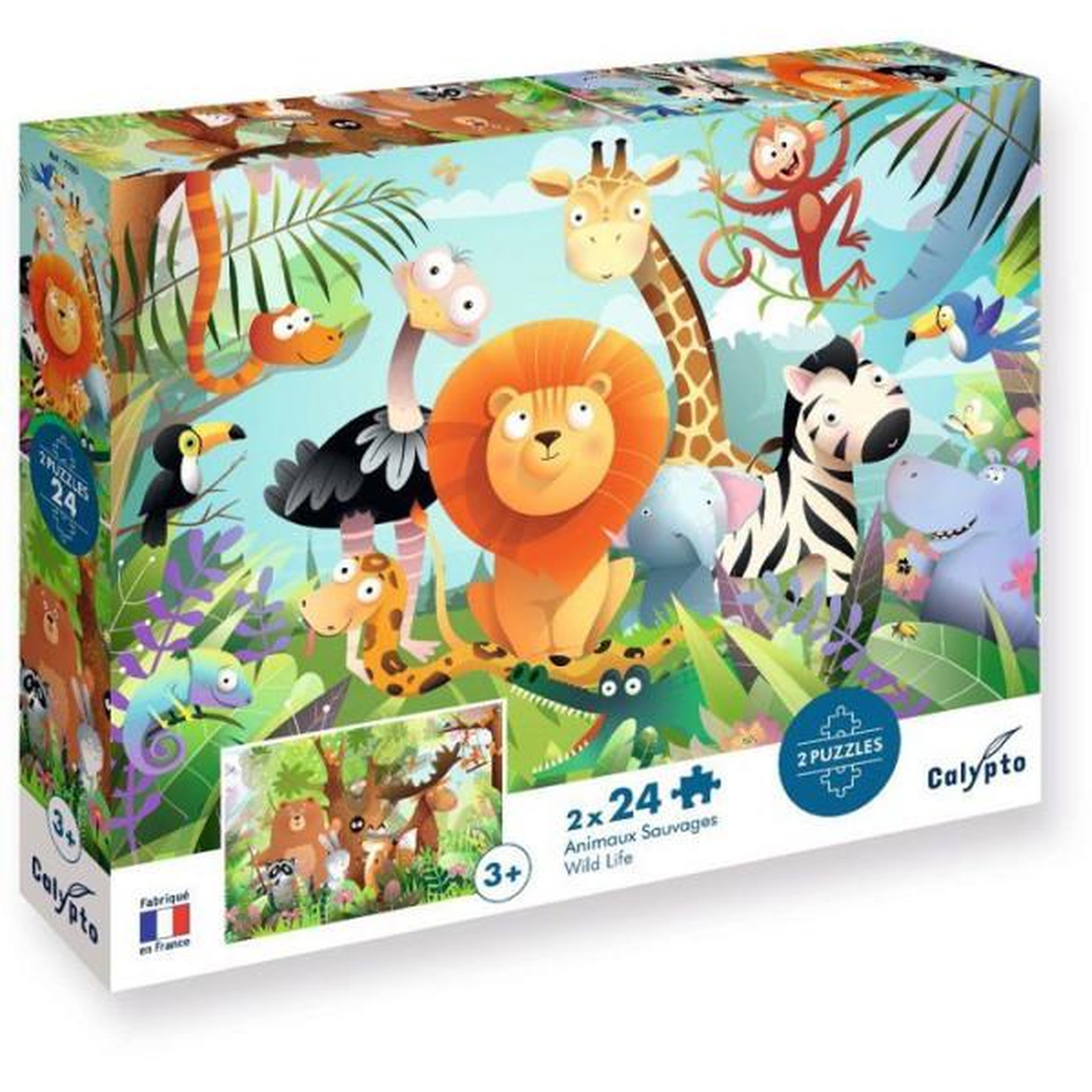 Sentosphere 2 puzzles - sentosphere - 24 pieces - animaux sauvages - observation - mémoire - logique - des 3 ans