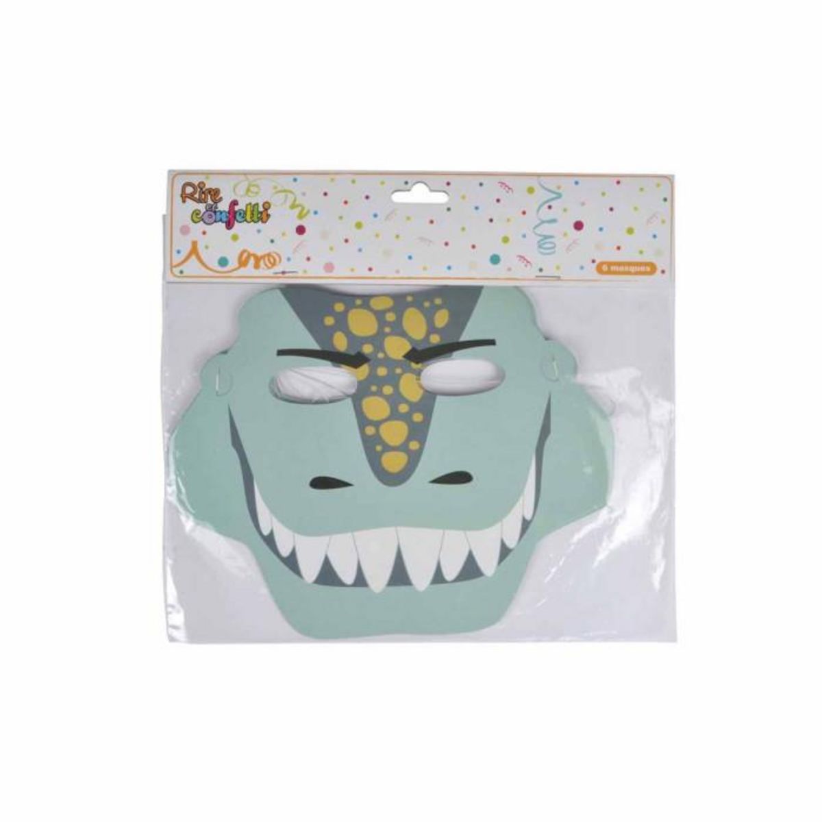 Paris Prix Lot de 6 Masques en Papier  Happy Dino  Bleu