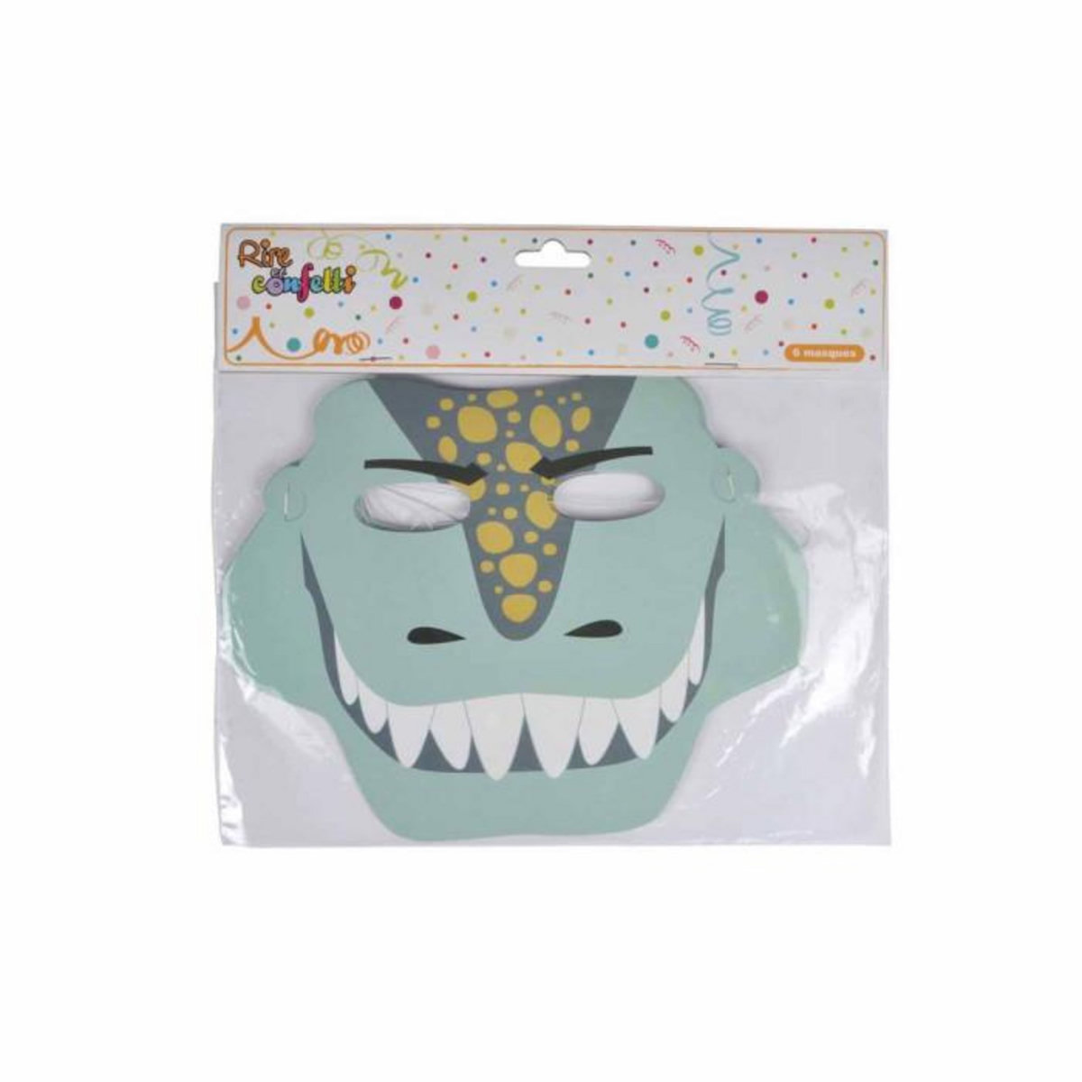 Paris Prix Lot de 6 Masques en Papier  Happy Dino  Bleu