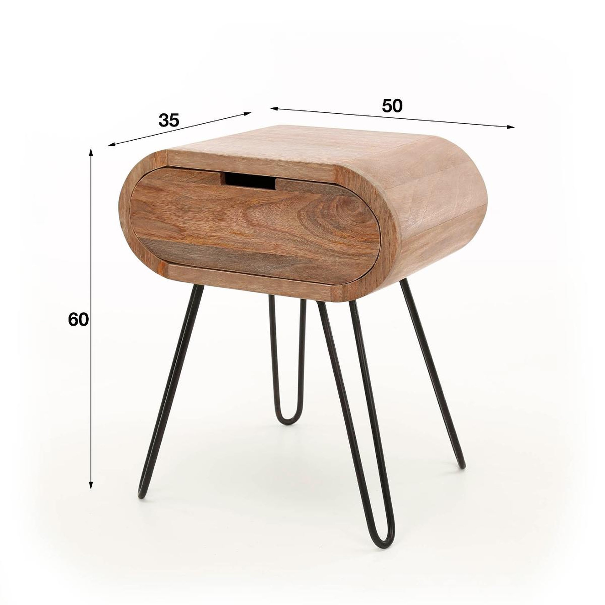 Voir la diapositive 6 : JLC KREATION Table de chevet en bois massif capsula 1 tiroir