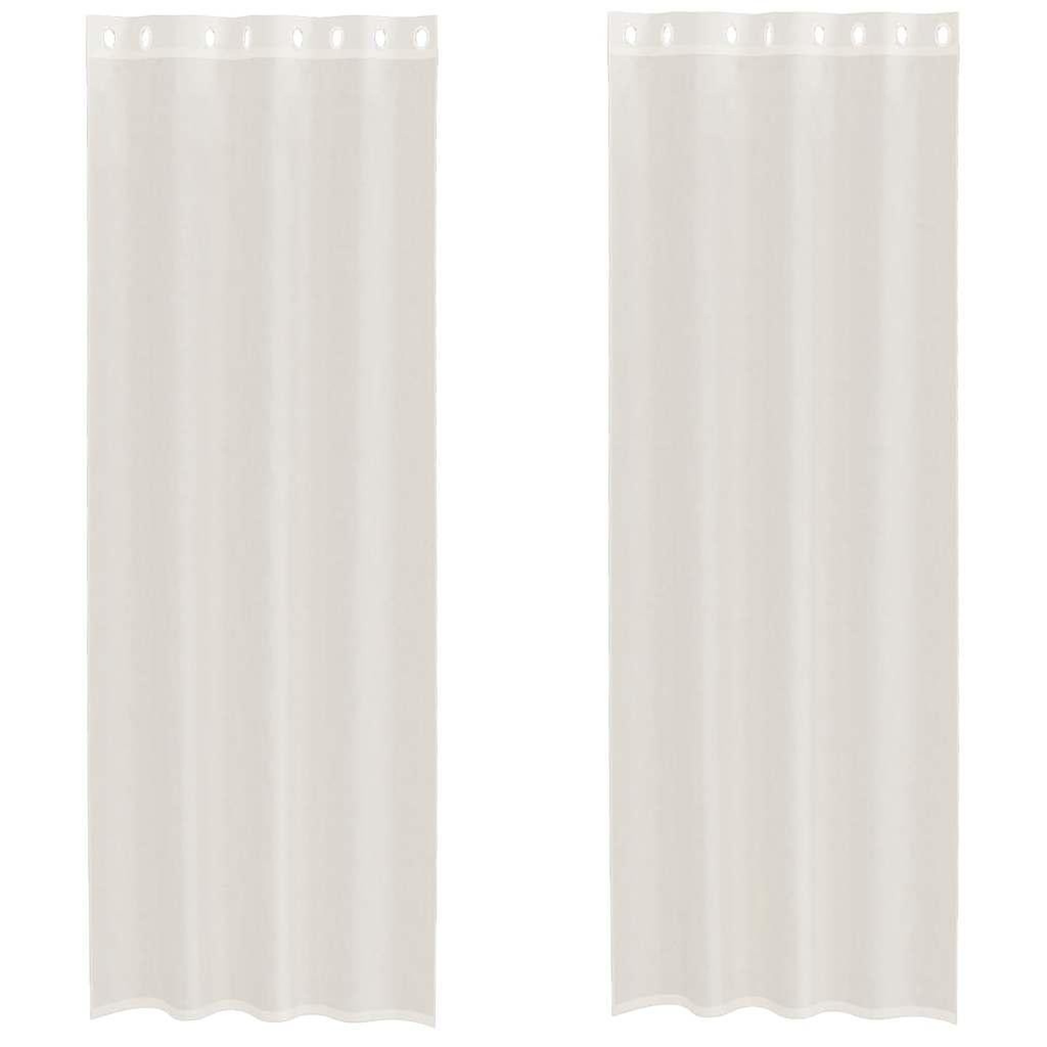 Voir la diapositive 2 : VIDAXL Rideaux en voile avec œillets 2 pcs creme 140x260 cm