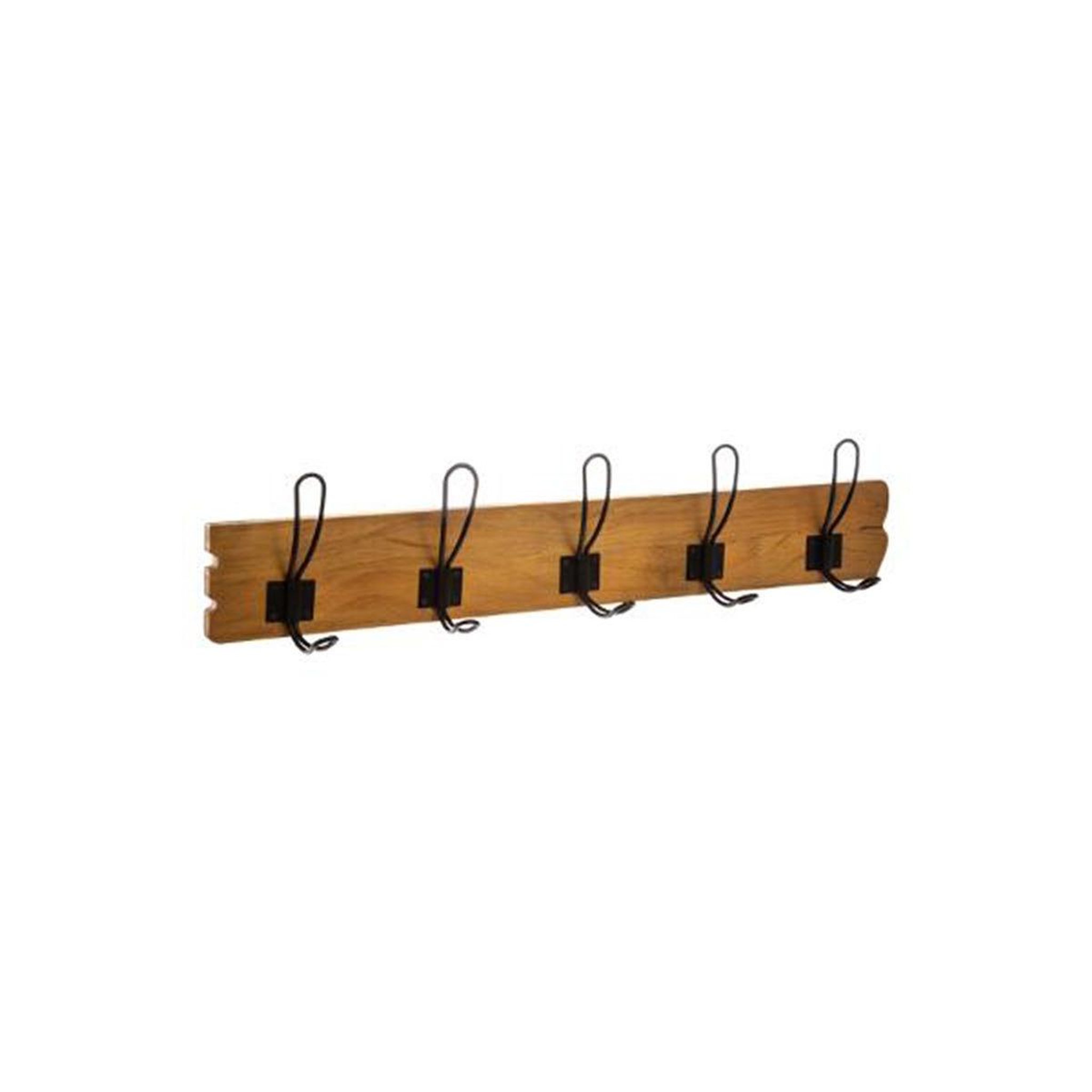 ATMOSPHERA Patère 5 crochets bois & métal  loft  63cm naturel