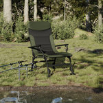 VIDAXL Chaise de peche avec accoudoir pliable vert