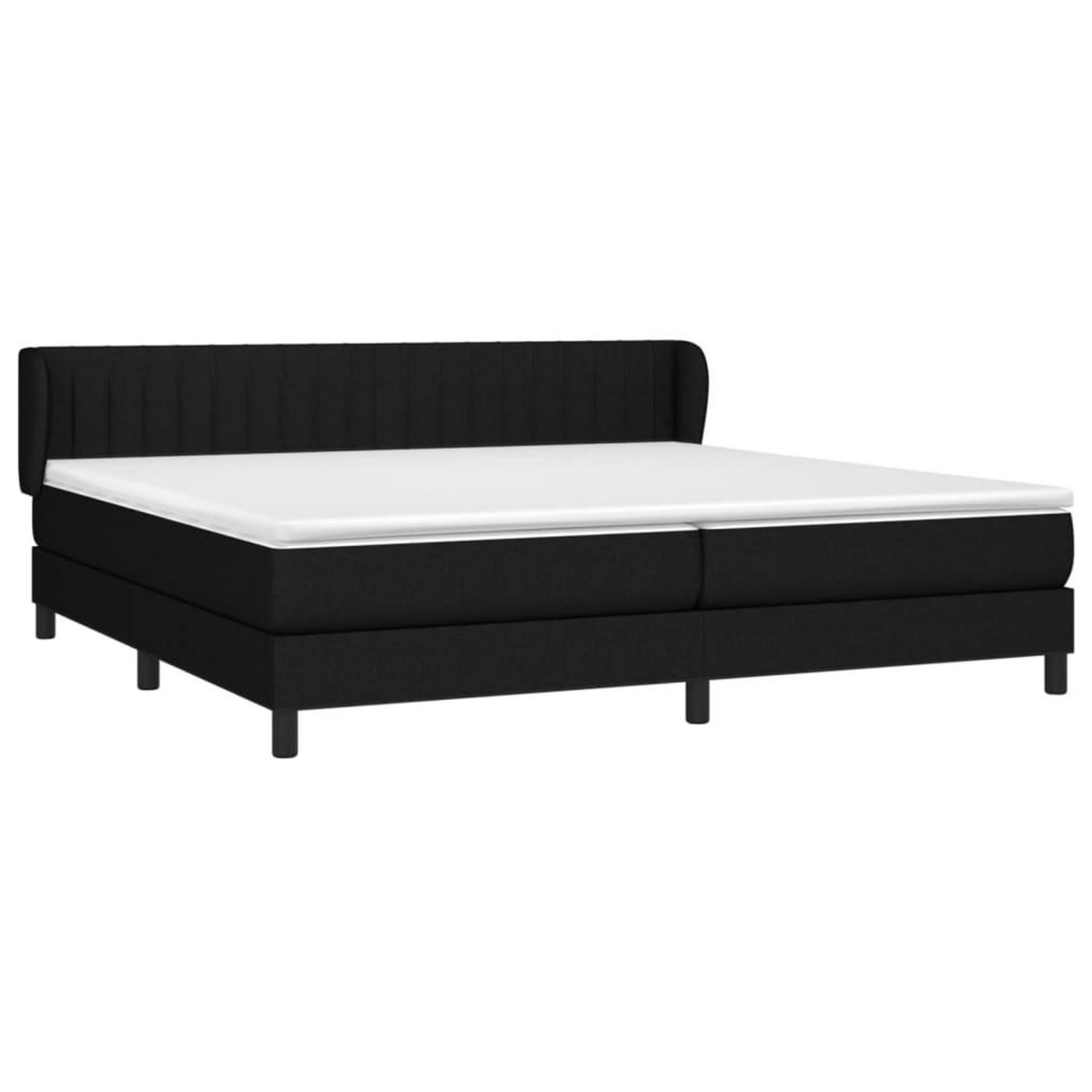 VIDAXL Sommier a lattes de lit avec matelas Noir 200x200 cm Tissu