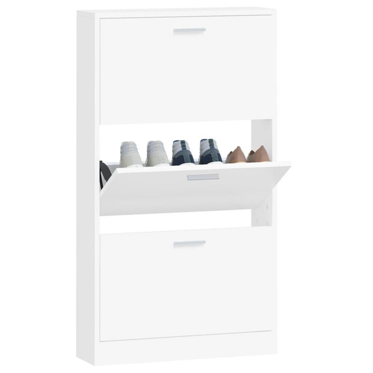 VIDAXL Armoire a chaussures Blanc 59x17x108 cm Bois d'ingenierie