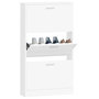 Voir la diapositive 4 : VIDAXL Armoire a chaussures Blanc 59x17x108 cm Bois d'ingenierie