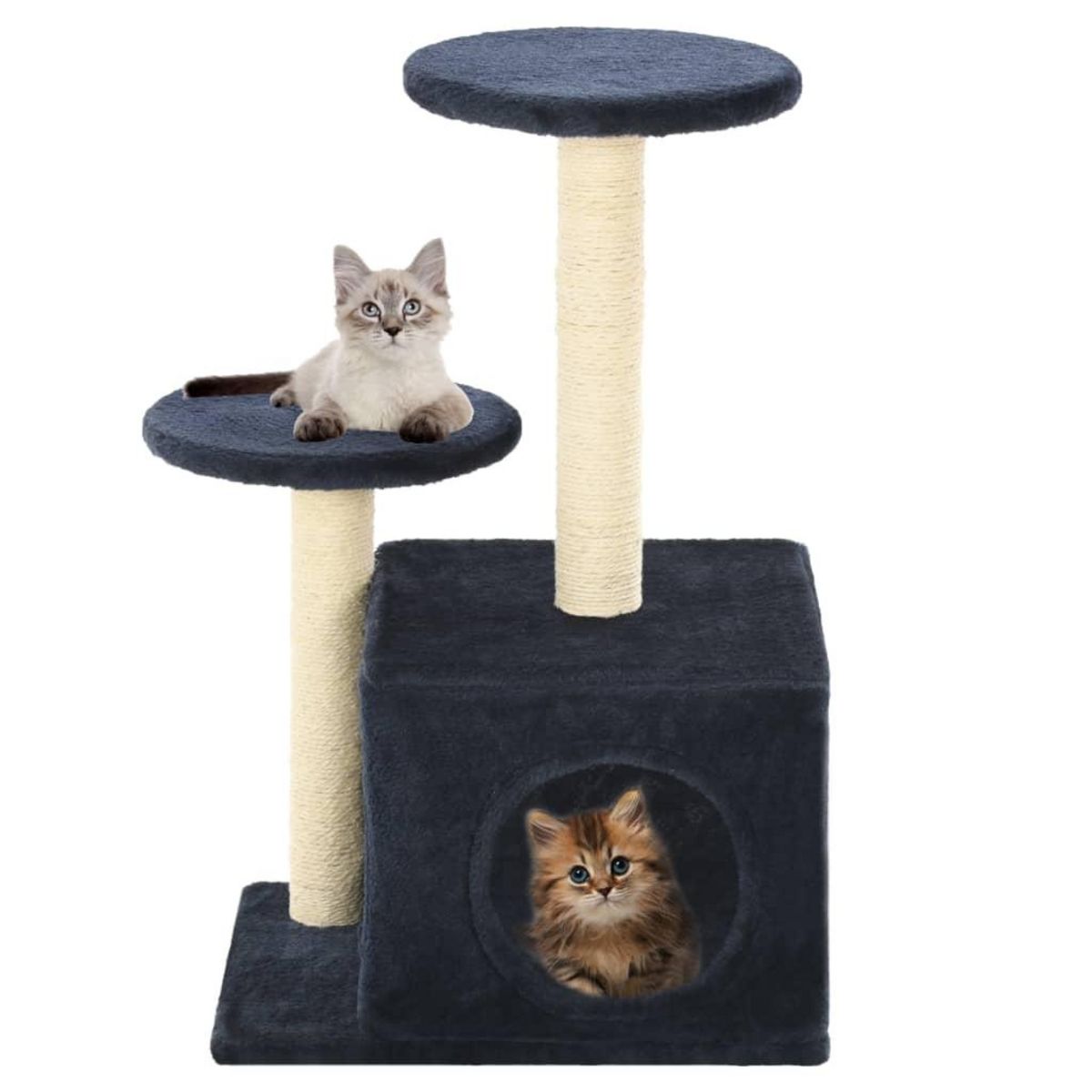 VIDAXL Arbre a chat avec griffoirs en sisal 60cm Bleu fonce
