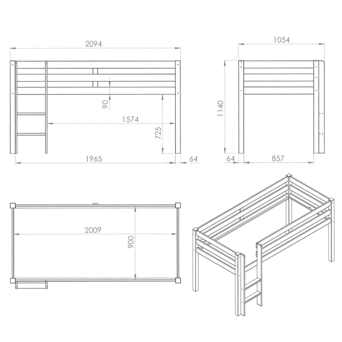 PINO LIT COMPACT GRIS 