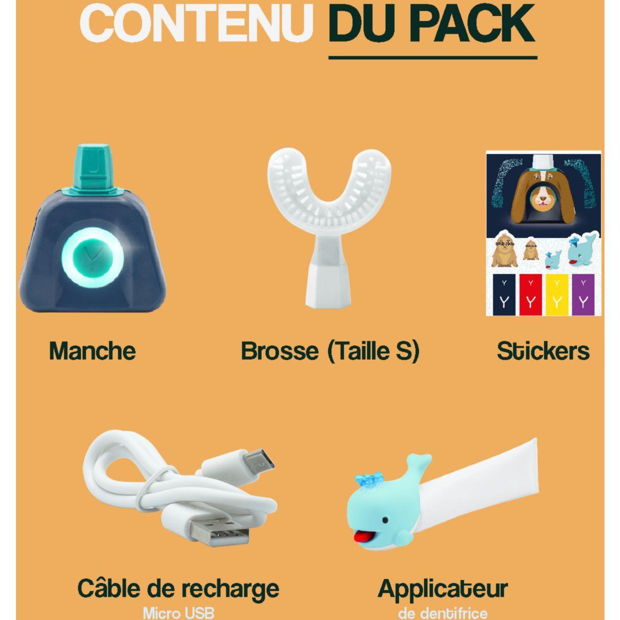 Voir la diapositive 3 : YBRUSH Brosse à dents électrique NylonStart Kids pour enfants