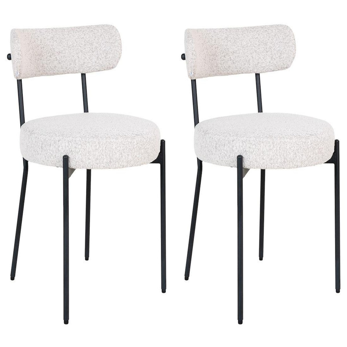 LISA DESIGN Ivanec - lot de 2 chaises - en tissu bouclette