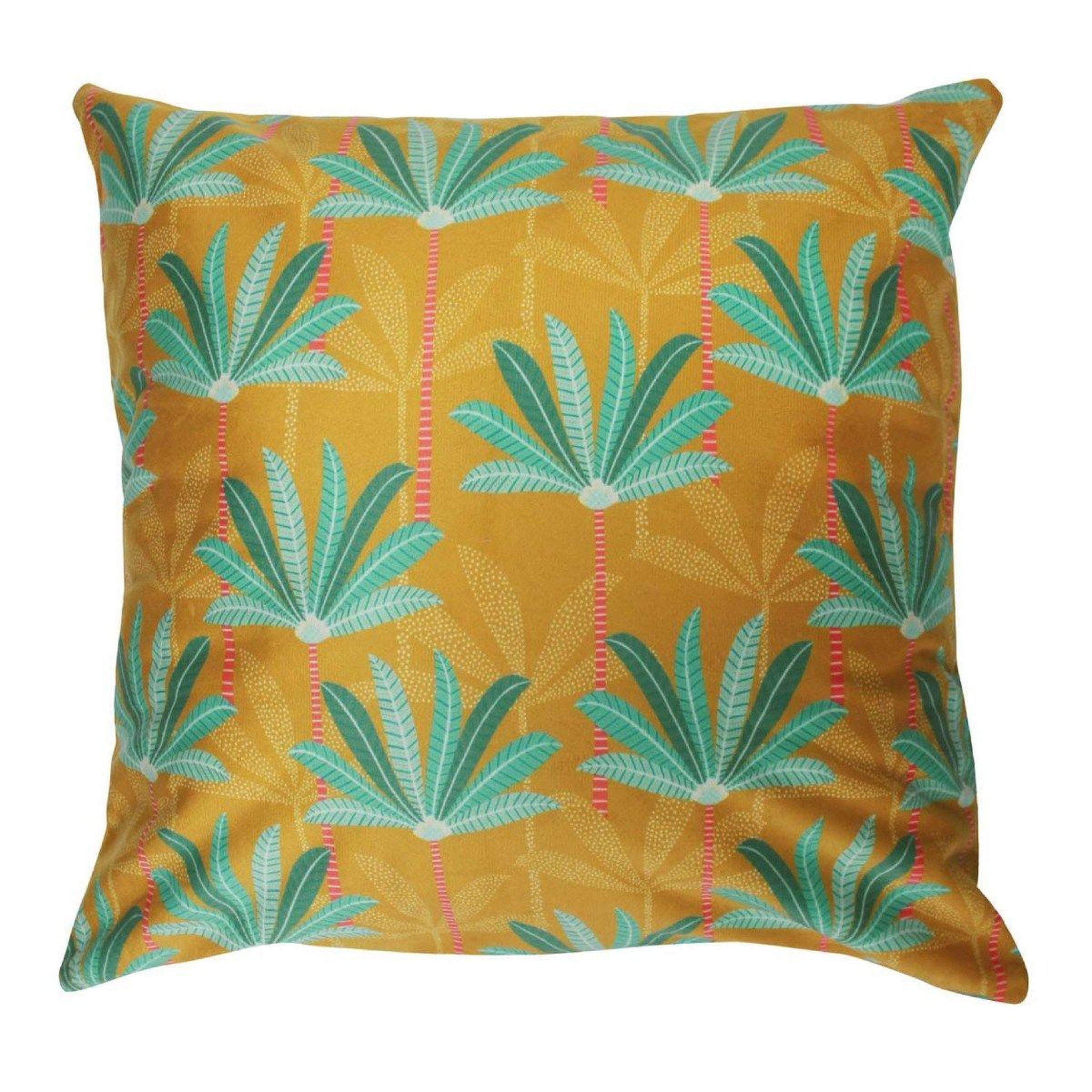 Douceur d'Intérieur Housse de coussin velours  oasis  40x40cm jaune