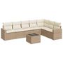 Voir la diapositive 2 : VIDAXL Salon de jardin avec coussins 8 pcs beige resine tressee