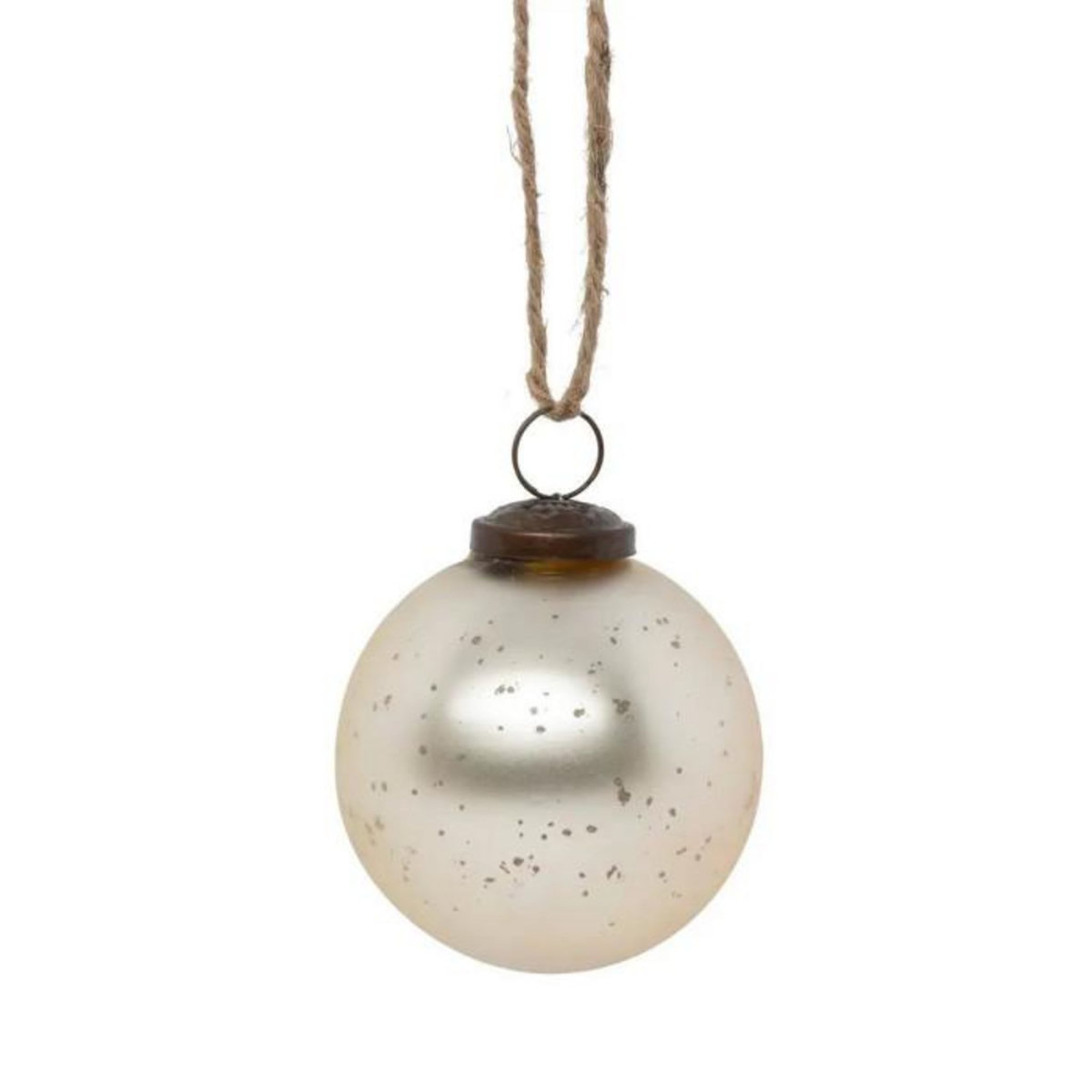 ATMOSPHERA Boule de Noël en Verre  Bois de Rose  7cm Beige