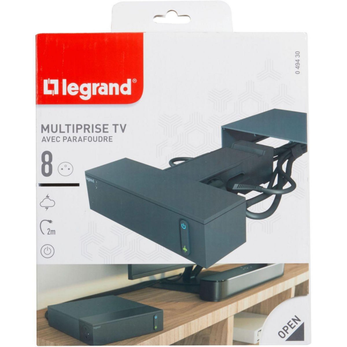 Legrand Multiprise espace TV 8 prises parafoudre