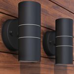 VIDAXL Applique murale LED d'exterieur 2 pcs Acier inoxydable haut bas