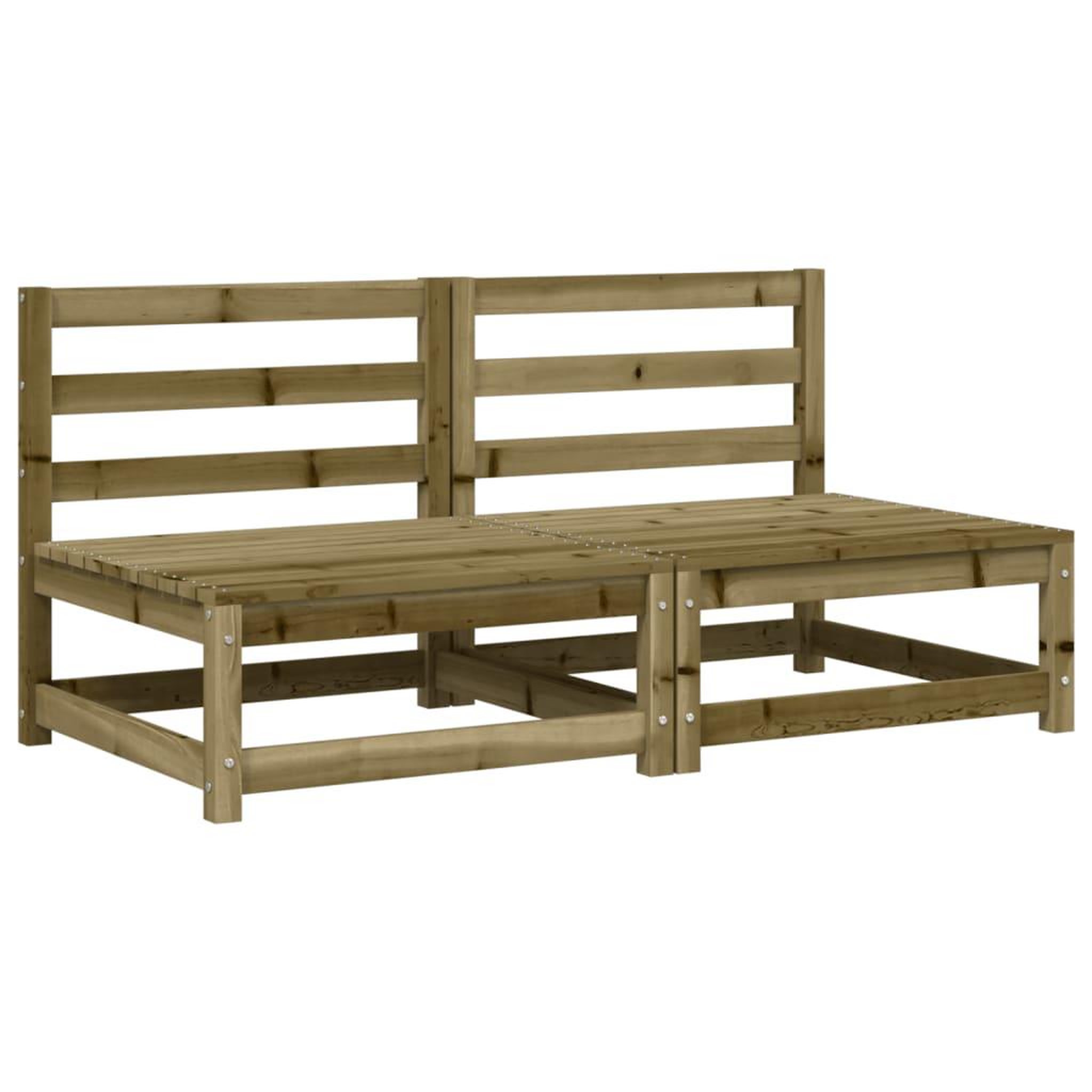 Voir la diapositive 4 : VIDAXL Canapes jardin sans accoudoirs coussins 2 pcs bois pin impregne