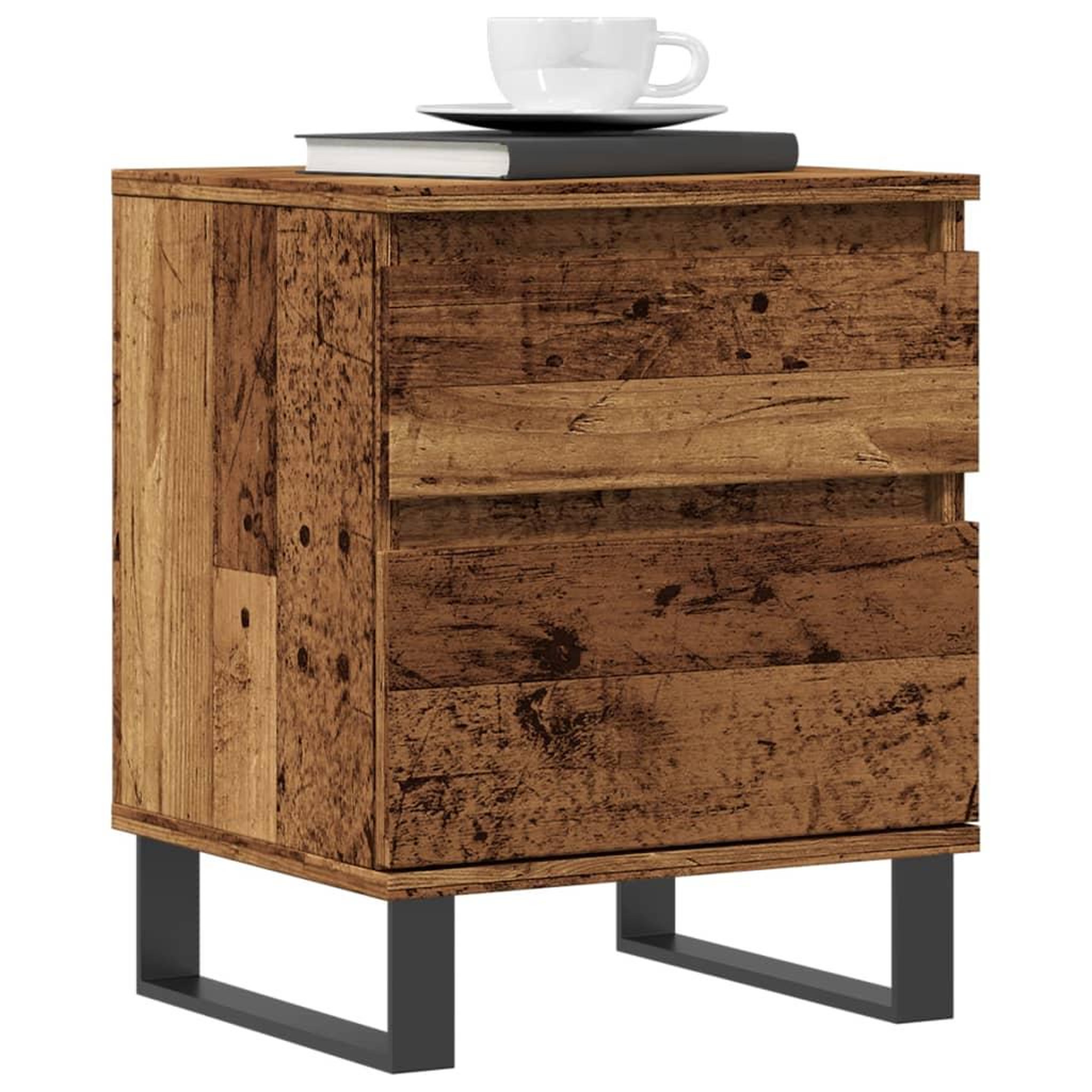 VIDAXL Tables de chevet 2 pcs vieux bois 40x35x50 cm bois d'ingenierie