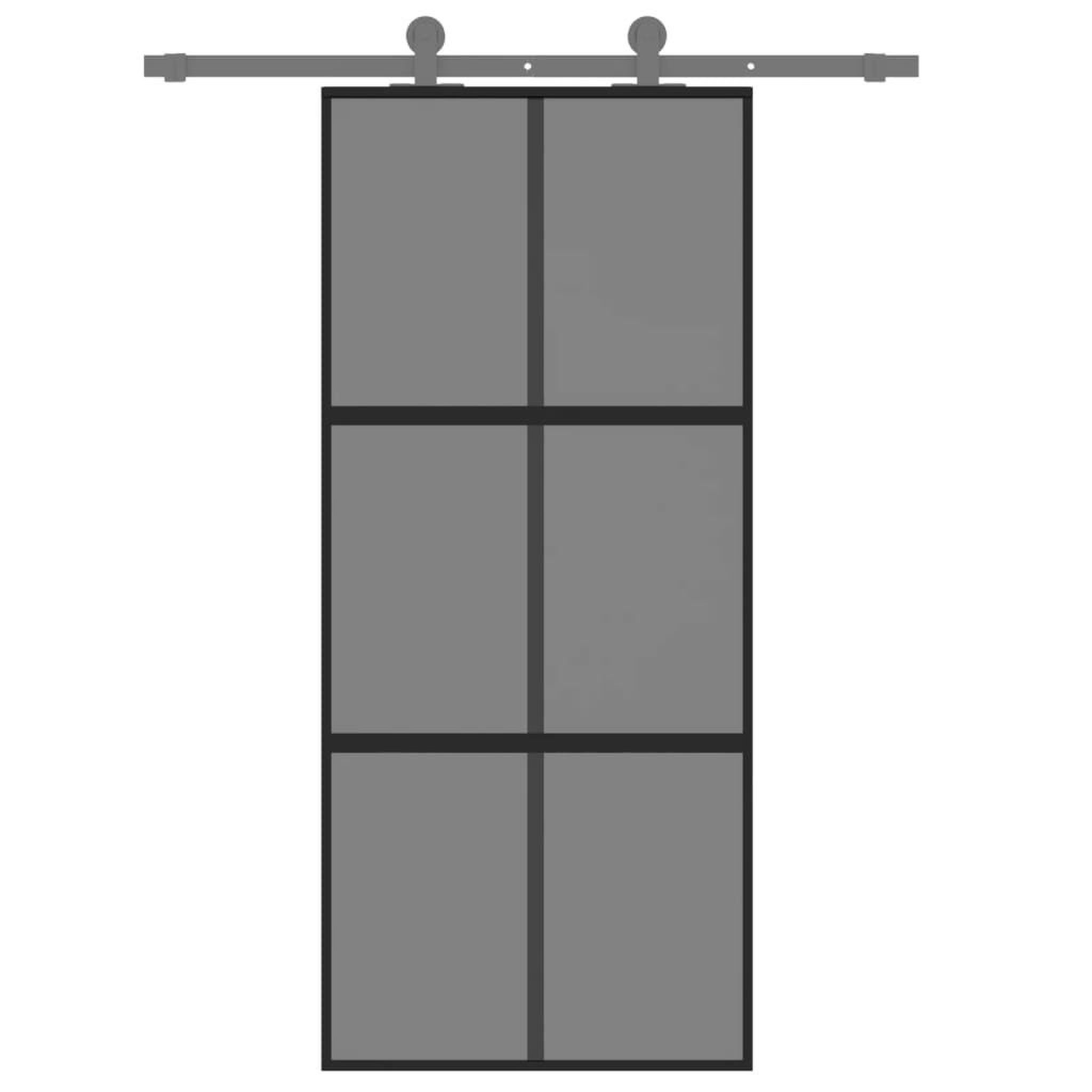 Voir la diapositive 3 : VIDAXL Porte coulissante noir 90x205 cm verre trempe aluminium