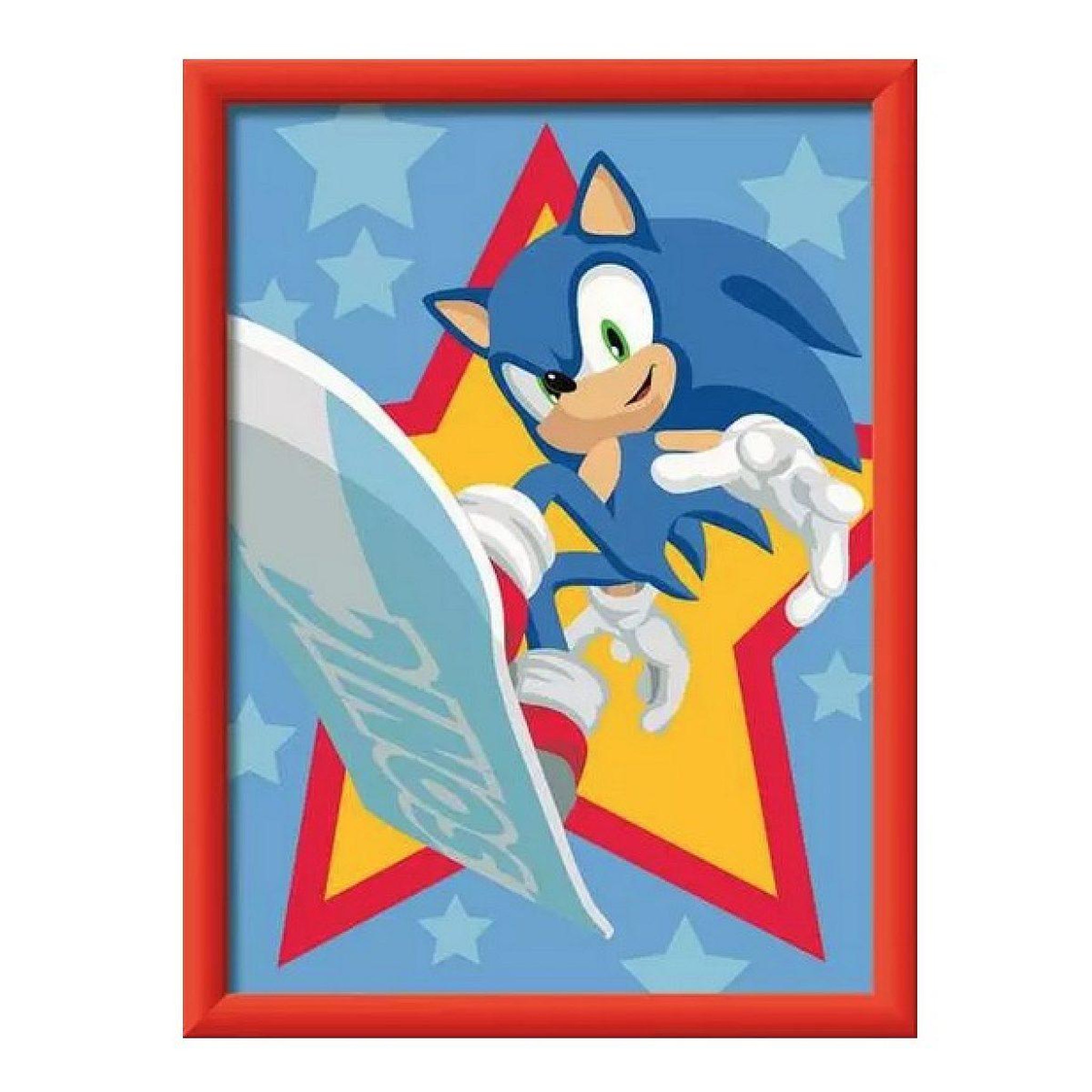 Voir la diapositive 2 : RAVENSBURGER Ravensburger – creart kids 18x24cm – numéro d'art – sonic – kit de peinture par numéros – des 7 ans – 12023230