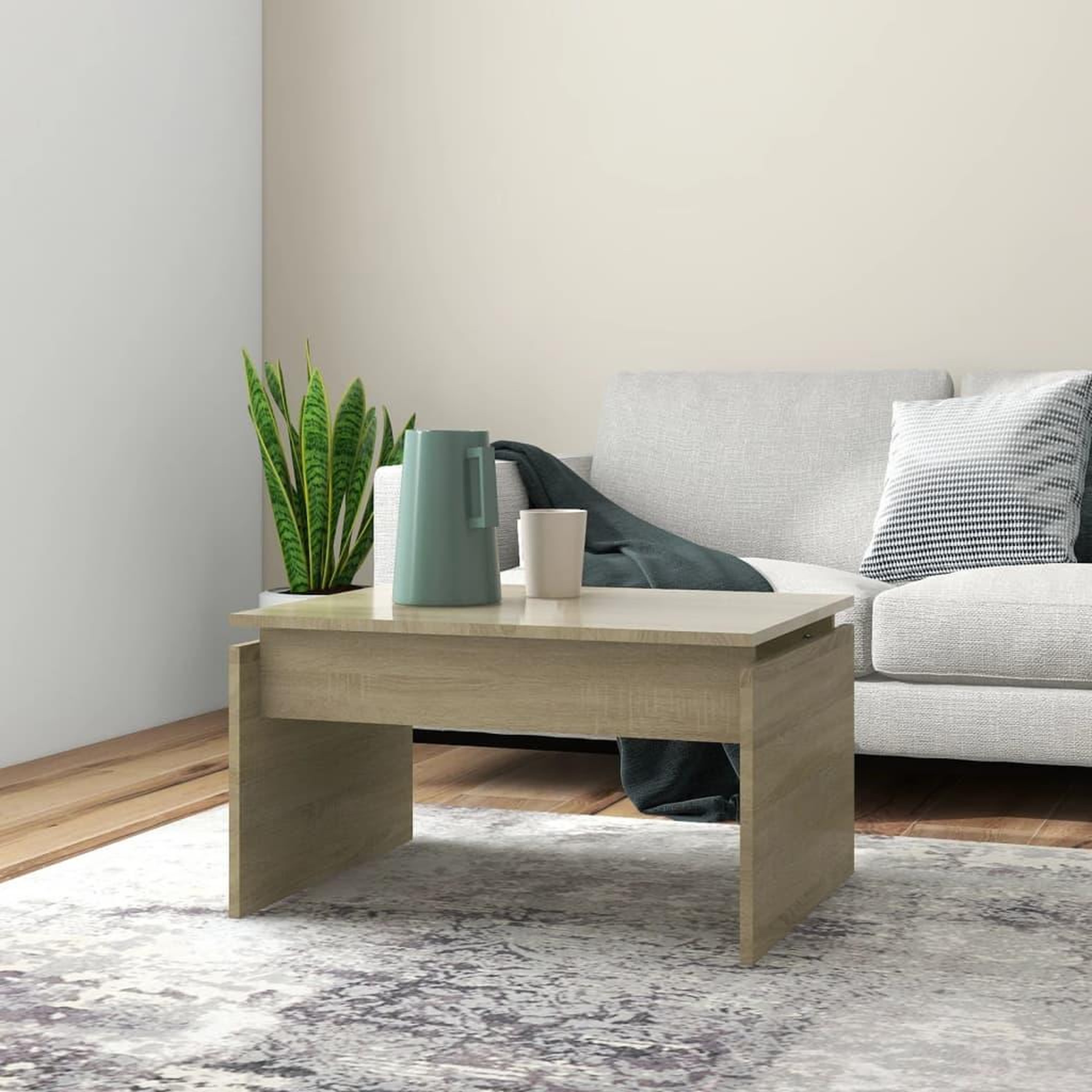 Voir la diapositive 1 : VIDAXL Table basse chene sonoma 68x50x38 cm bois d'ingenierie