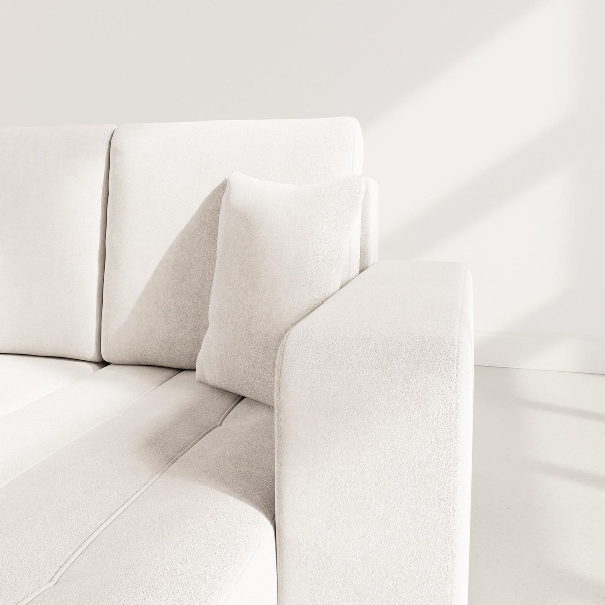 BEST MOBILIER Nicole - canapé d'angle réversible 4 places convertible avec coffre en tissu