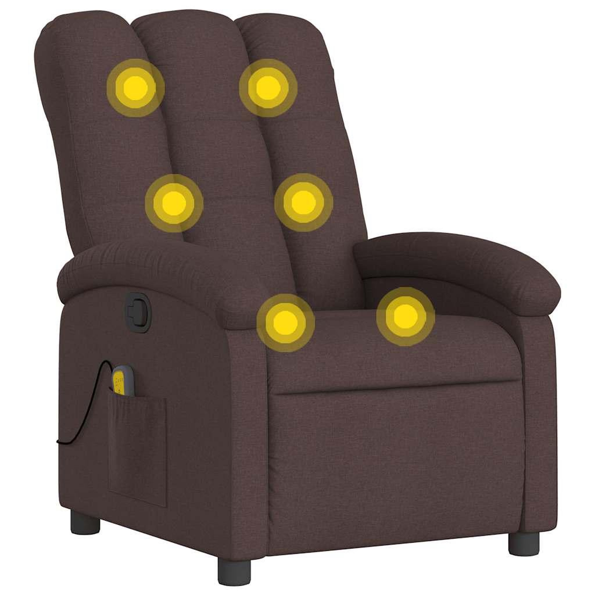 Voir la diapositive 2 : VIDAXL Fauteuil de massage inclinable Marron fonce Tissu