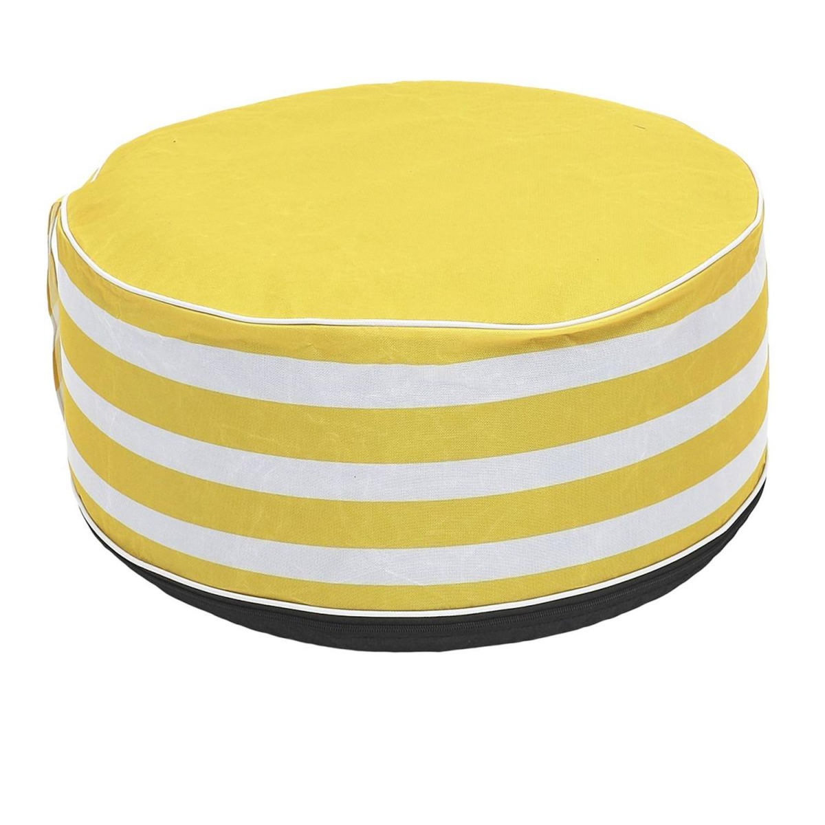 Paris Prix Pouf Gonflable Rayé  Bain de Soleil  56cm Jaune