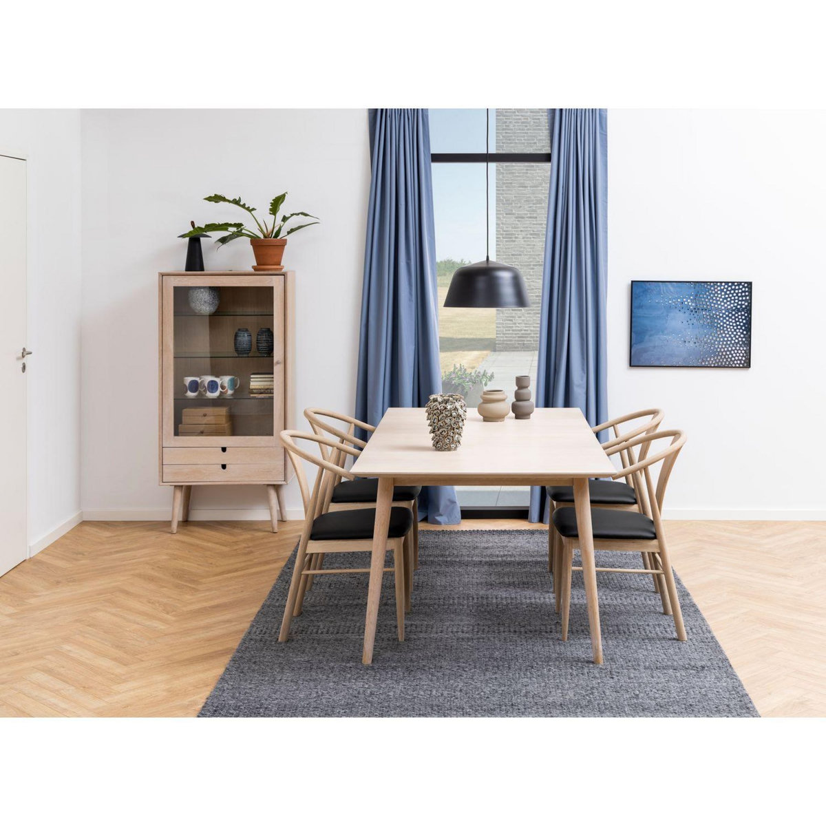 TOILINUX Vitrine en panneau de particules avec tiroirs et étagères - Beige