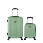 LES P'TITES BOMBES LPB LPB LUGGAGE - LOT DE 2 - Valises weekend et cabine XXS AGATA. Coloris disponibles : Bleu, Rose, Vert, Beige