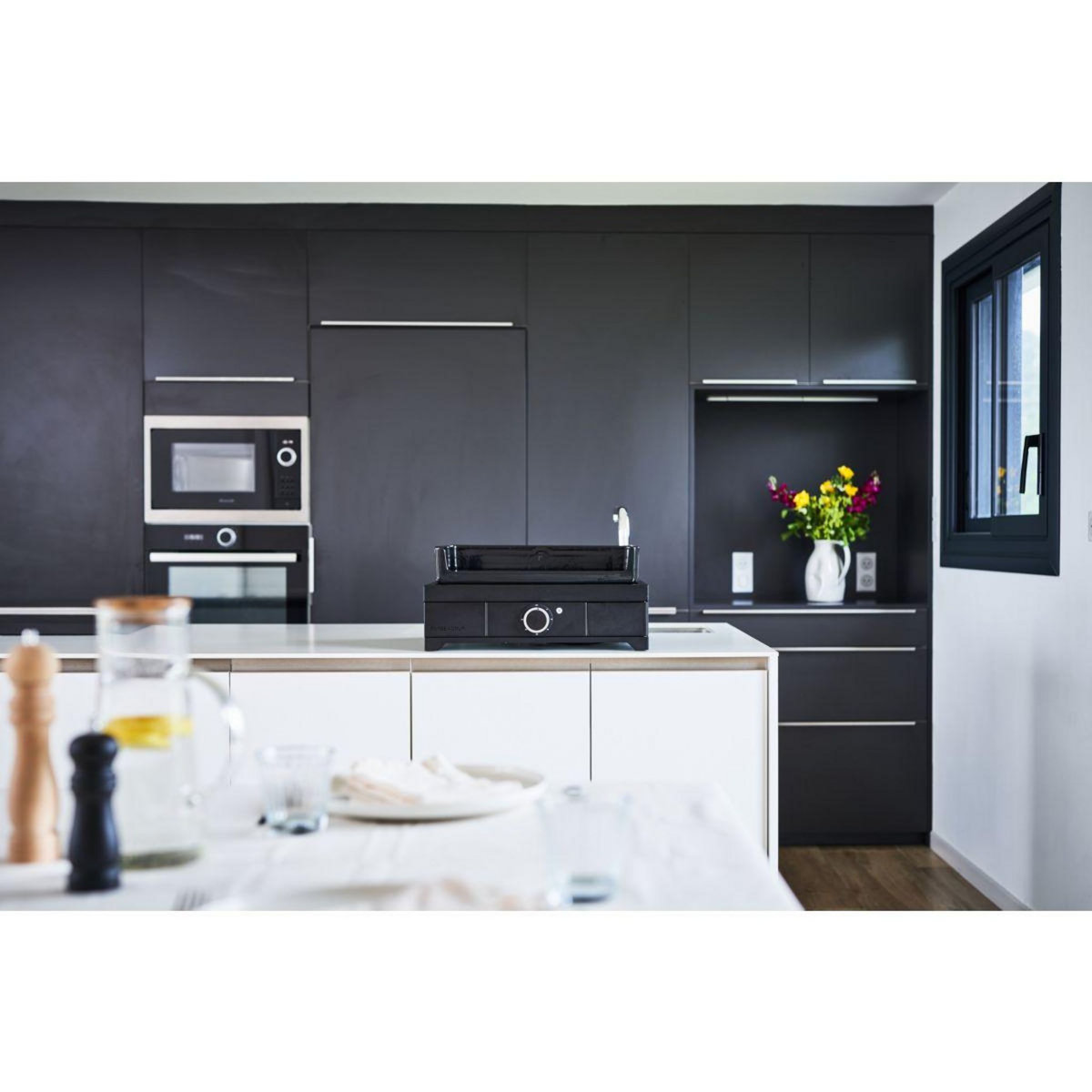 FORGE ADOUR Plancha électrique Modern E 45 A N fonte émaillée à poser, 43.5x42 cm