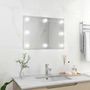 Voir la diapositive 1 : VIDAXL Miroir mural sans cadre avec lampes LED Rectangulaire Verre