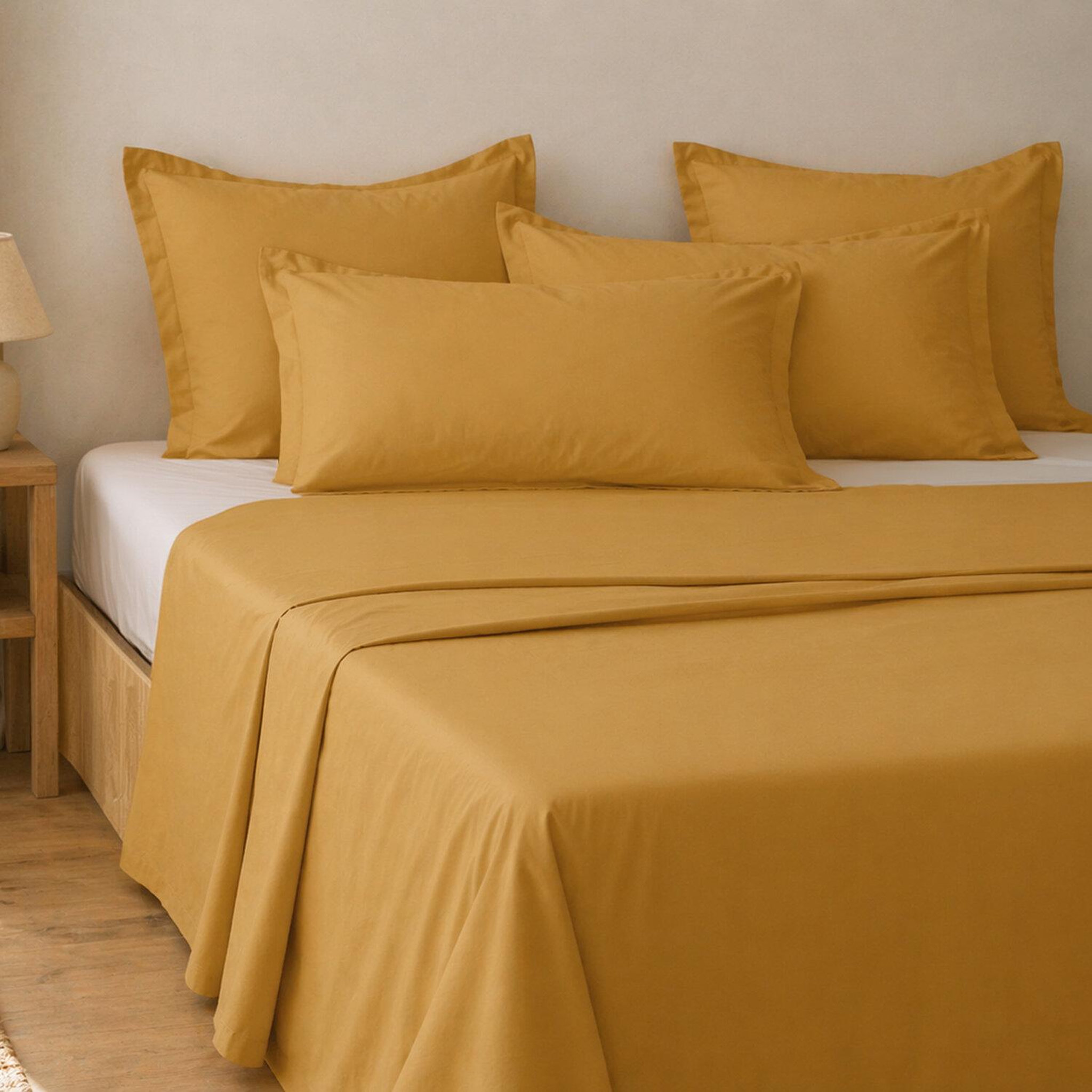 Voir la diapositive 1 : ATELIER DU COTON Parure de drap et drap housse coton 57fils unie
