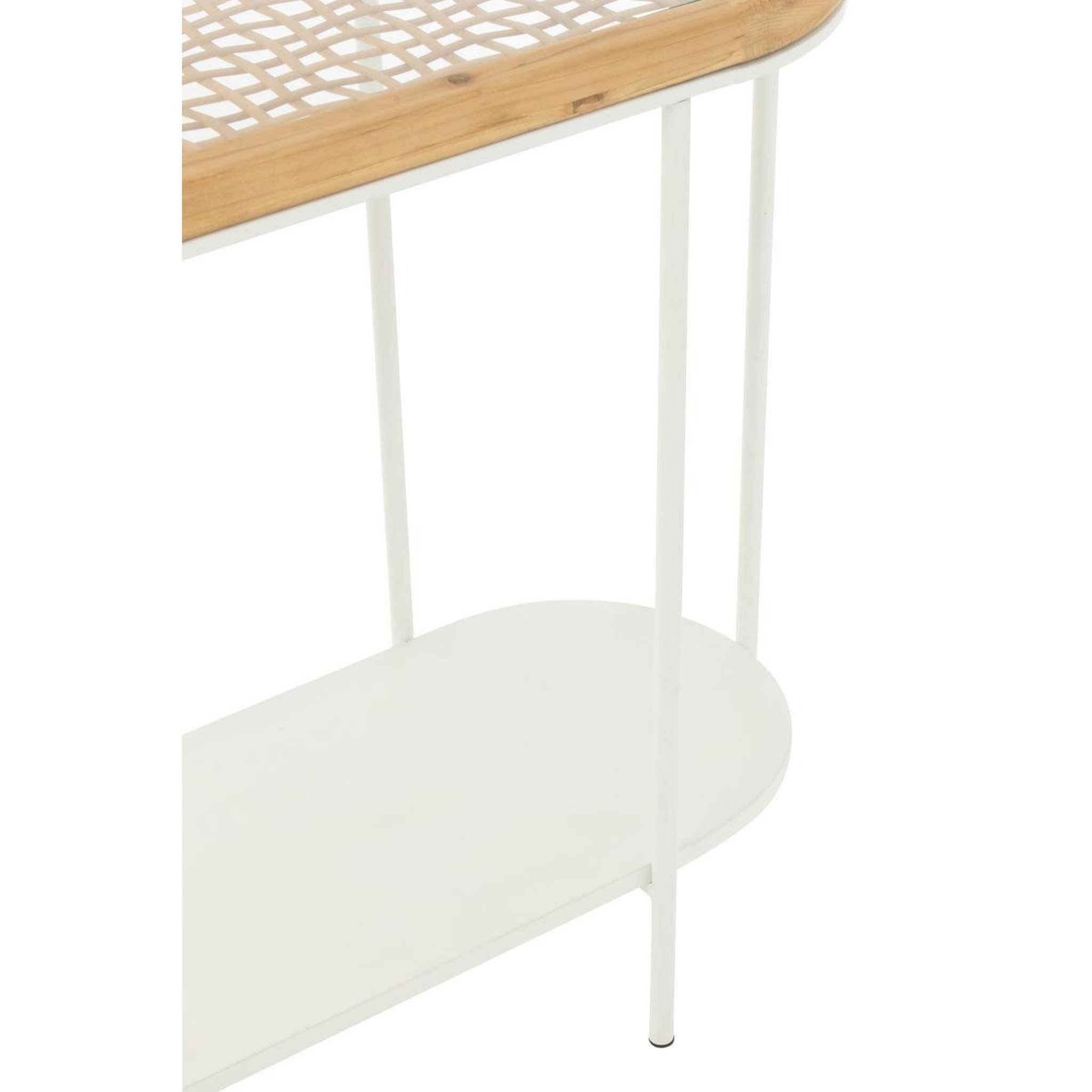 Voir la diapositive 4 : J-LINE Console en bois  mati  120cm naturel & blanc