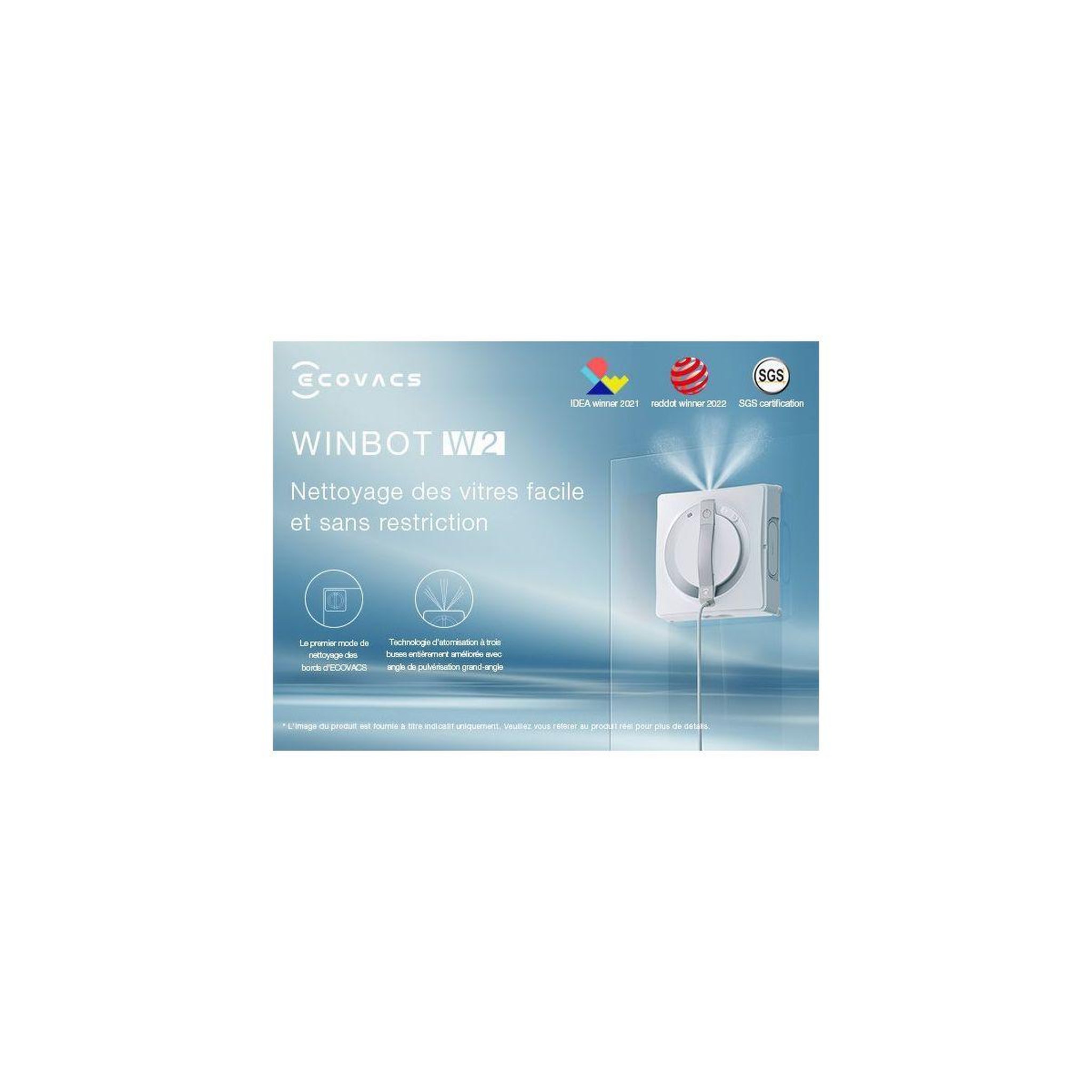 Voir la diapositive 2 : ECOVACS Robot Lave vitre Winbot W2 Omni