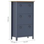Voir la diapositive 4 : VIDAXL Armoire a chaussures Hill Gris 72x35x124 cm Bois de pin solide