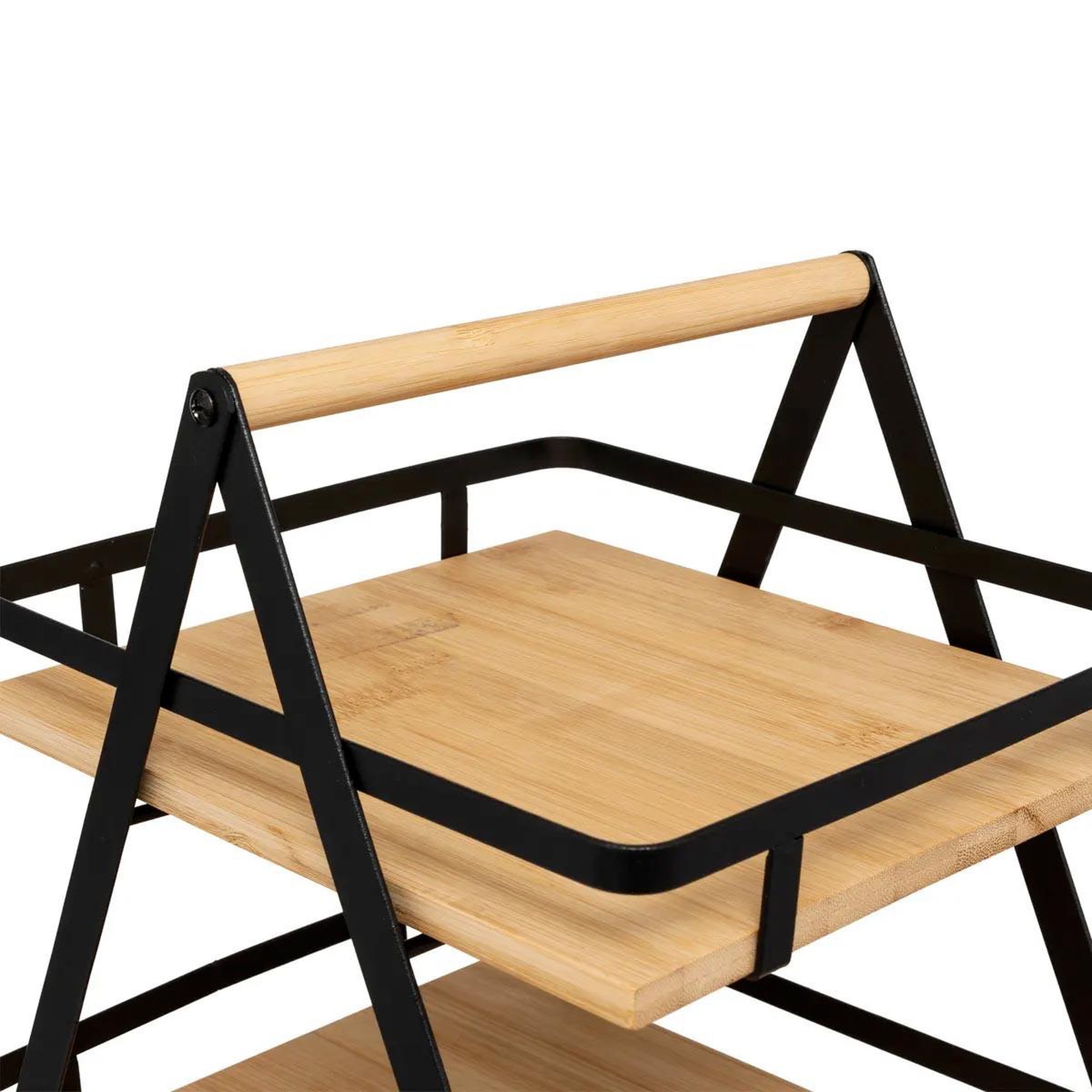 Voir la diapositive 2 : FIVE Étagère de cuisine 2 niveaux en bambou  ordera  30cm naturel & noir
