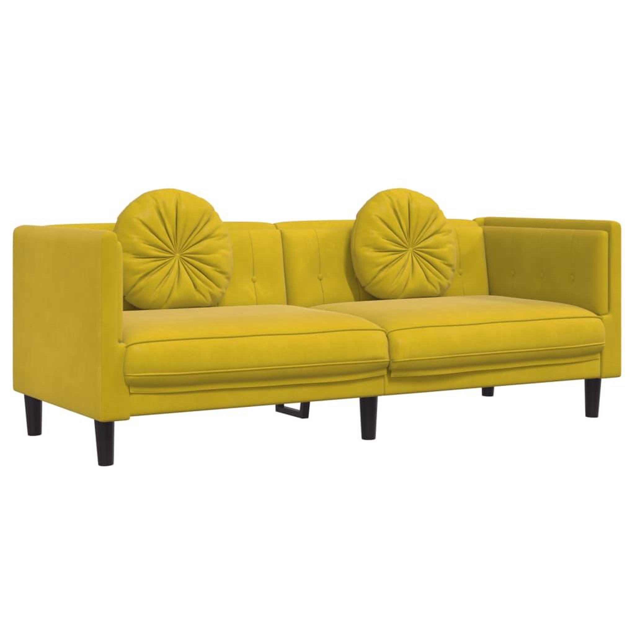Voir la diapositive 5 : VIDAXL Ensemble de canapes 2 pcs avec coussins jaune velours