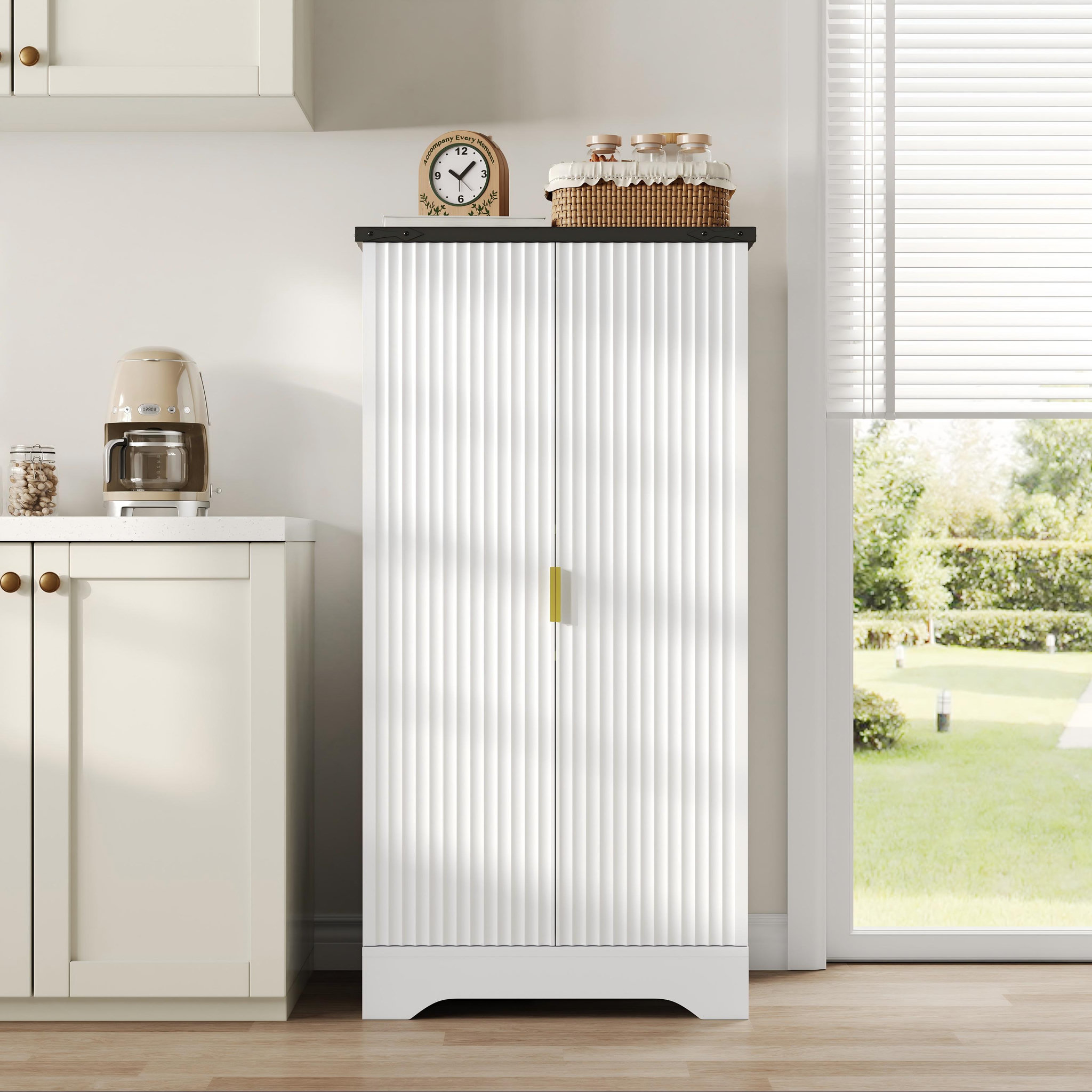 Voir la diapositive 4 : MERAX Buffet de cuisine 2 portes 0 tiroir - 60 cm blanc led mdf