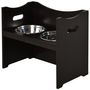 Voir la diapositive 4 : PAWHUT Gamelle double chien chat Porte-gamelles surélevé dim. 54L x 31l x 47H cm 2 gamelles acier inox. incluses MDF brun foncé