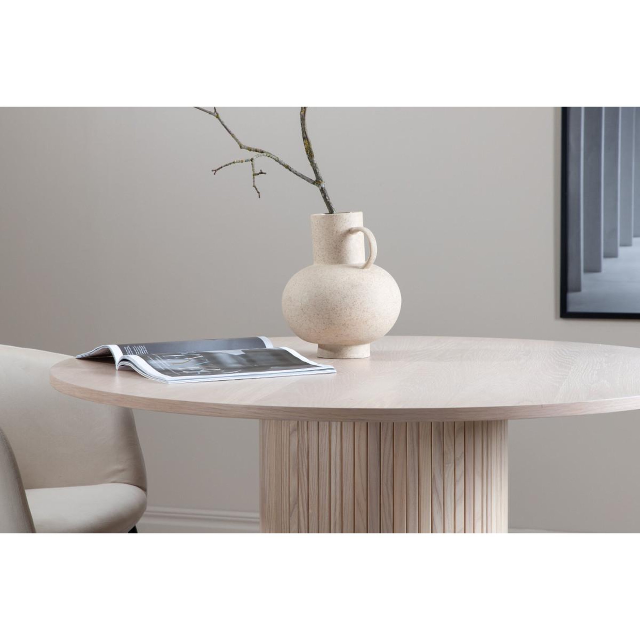 Voir la diapositive 5 : Paris Prix Table à manger ronde  bianca  110cm naturel