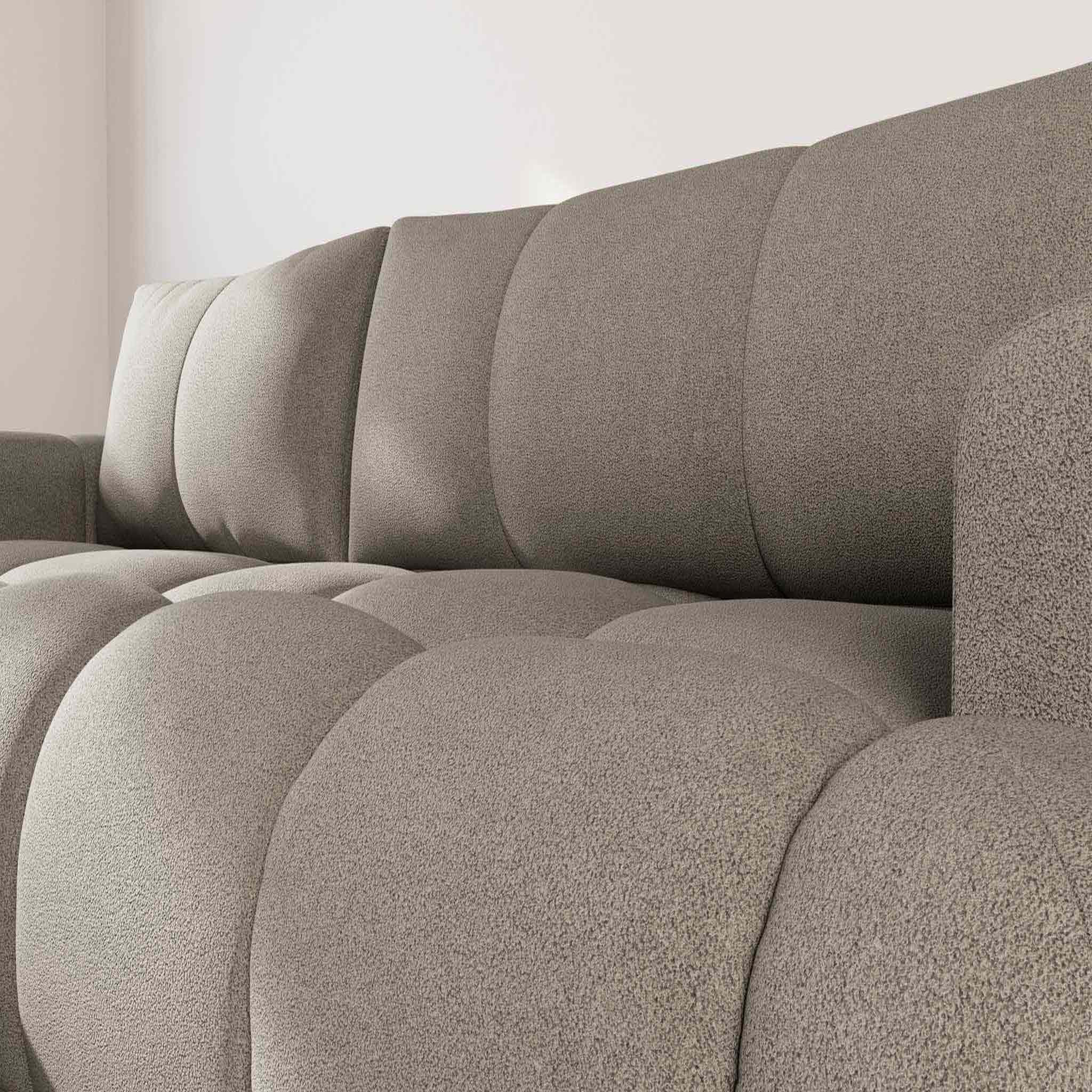 Voir la diapositive 6 : BEST MOBILIER Yulin - canapé d'angle gauche 4 places convertible avec coffre en tissu bouclette