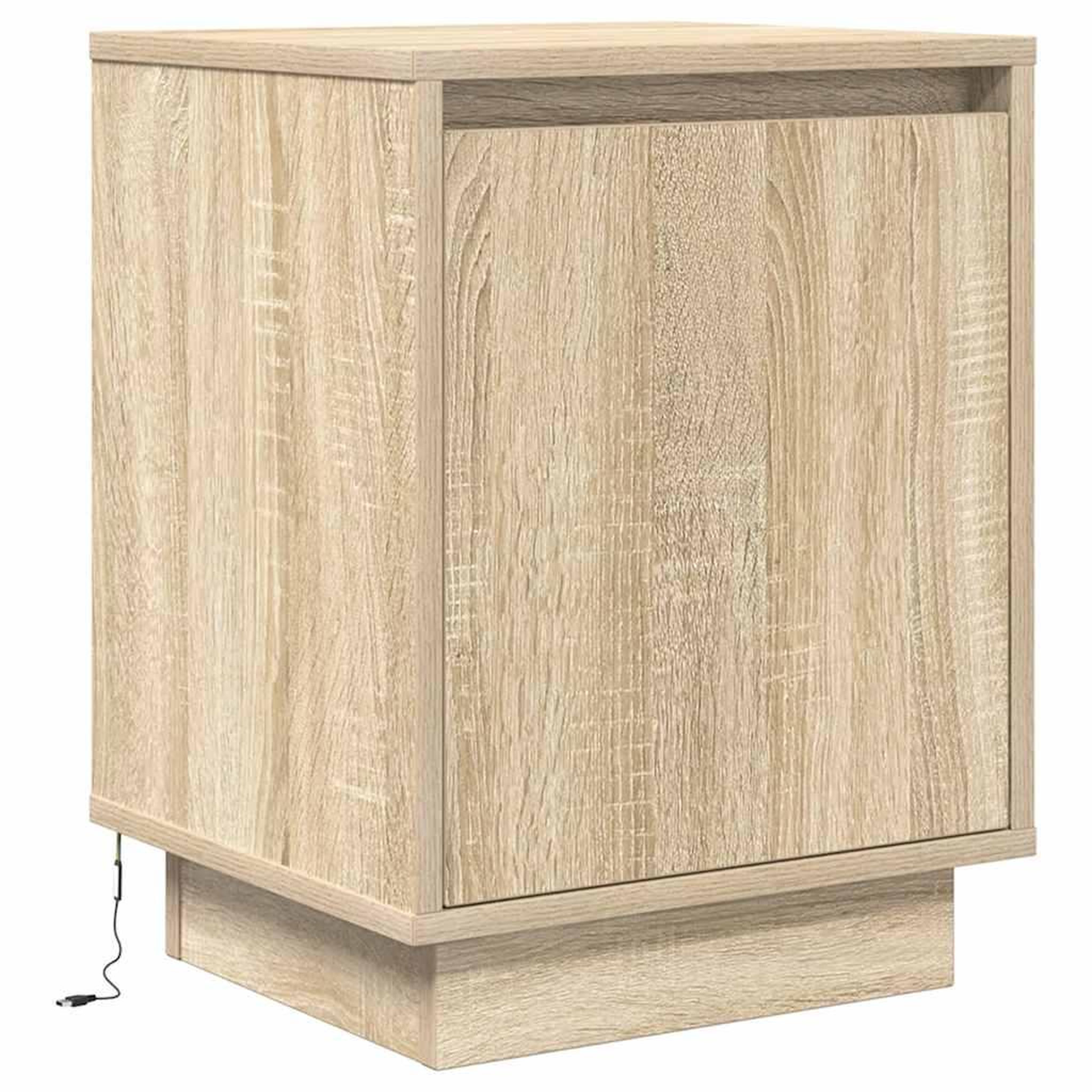 Voir la diapositive 3 : VIDAXL Table de chevet avec lumieres LED chene sonoma 38x34x50 cm
