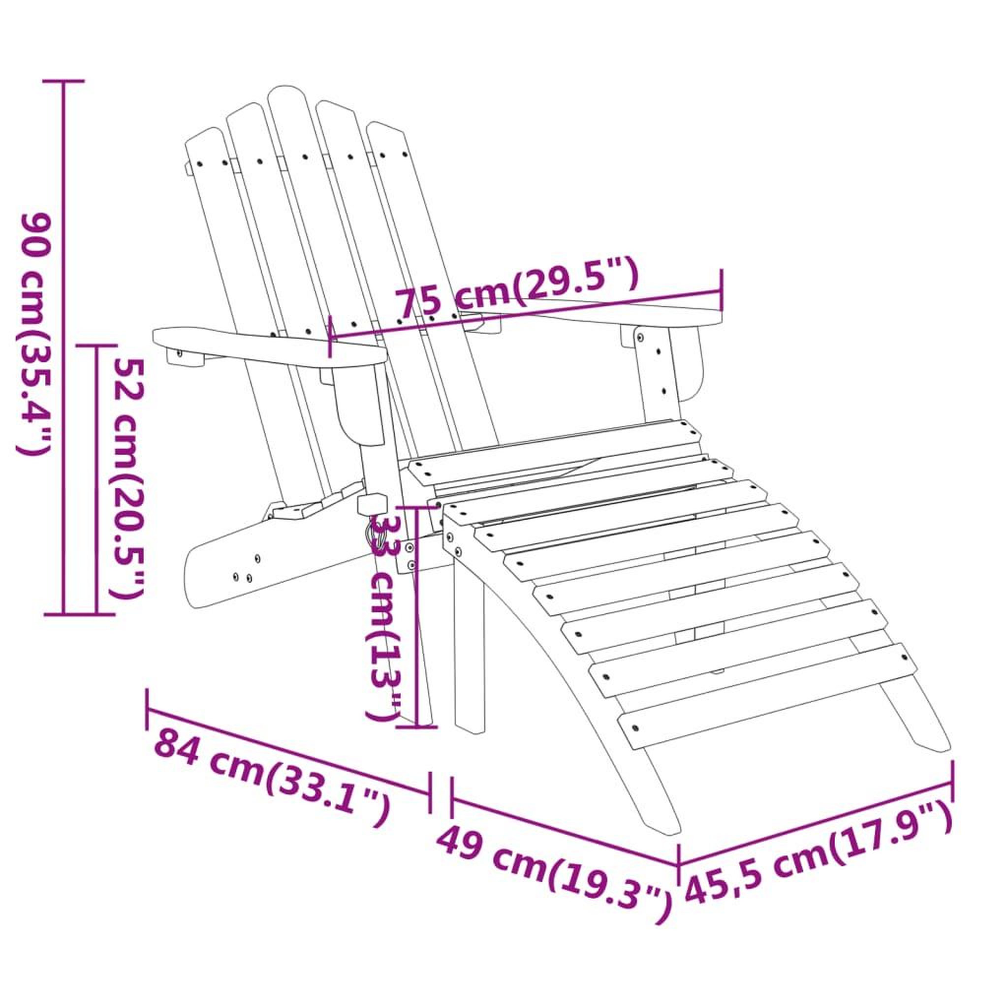 Voir la diapositive 6 : VIDAXL Ensemble de salon de jardin Adirondack 3 pcs bois acacia solide