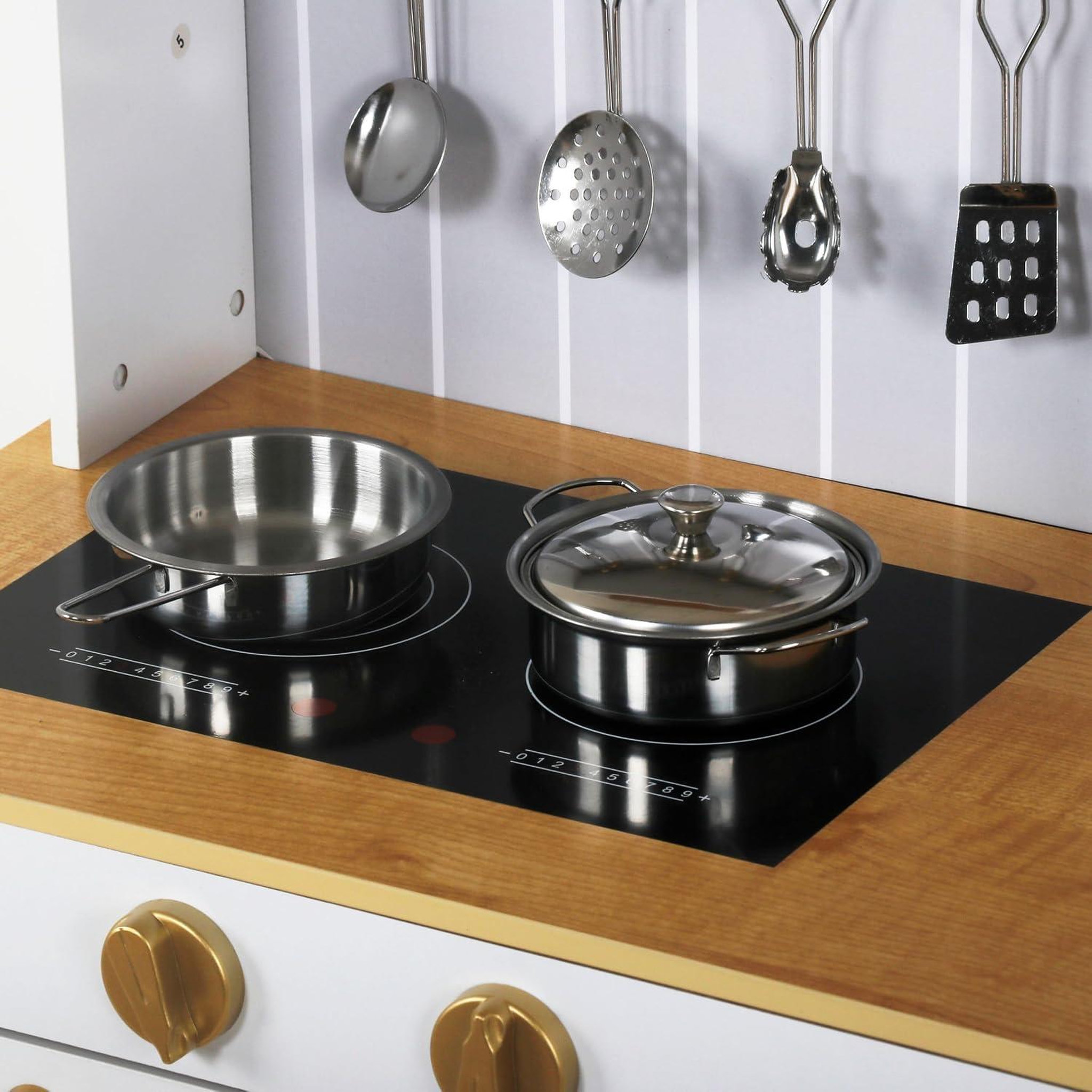 Voir la diapositive 3 : MAMABRUM Cuisine Enfant en Bois pour Enfants 3+ Mamabrum - Cuisine avec Accessoires et Tablier