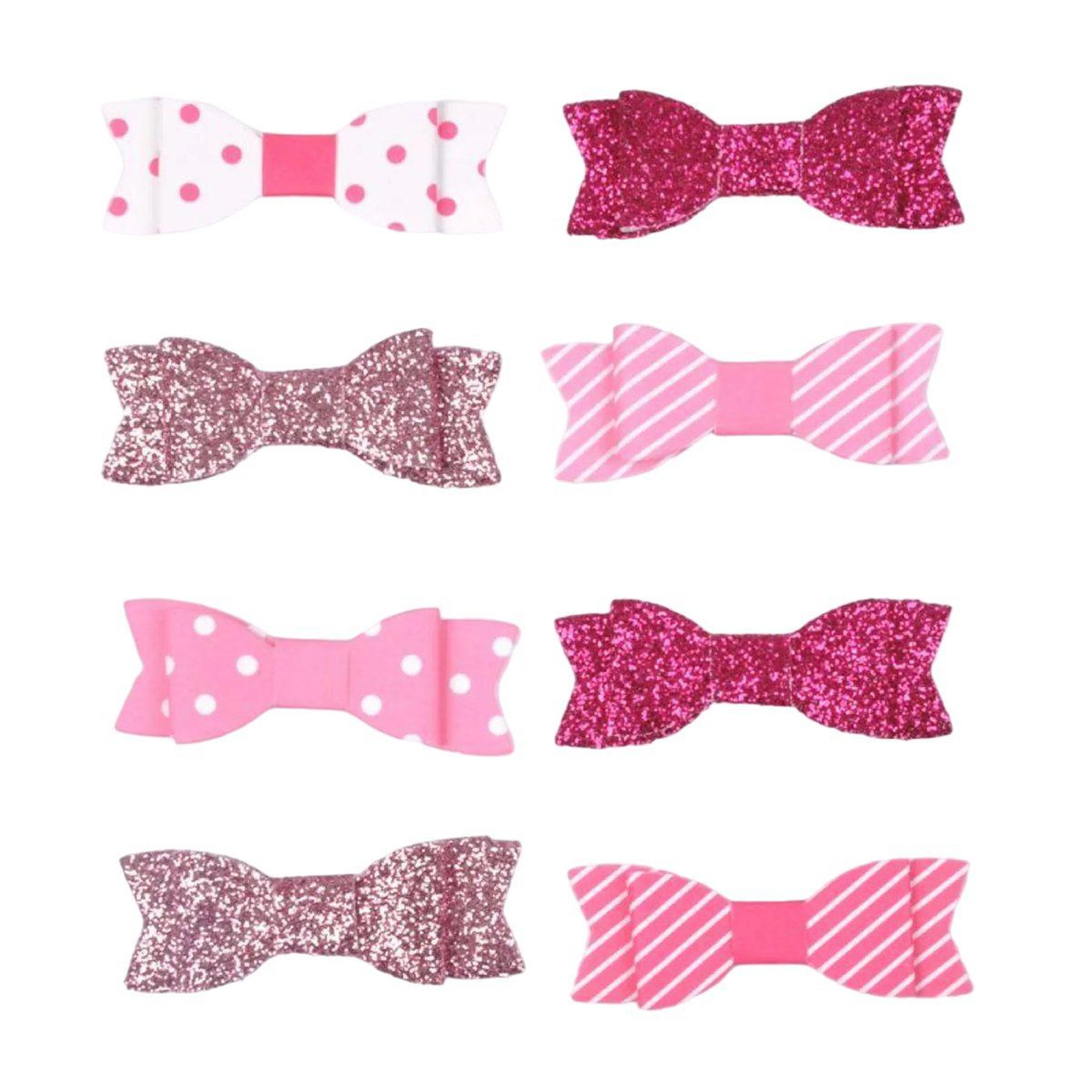 HOMEA Lot de 8 stickers  nœud paillettes  11cm rose