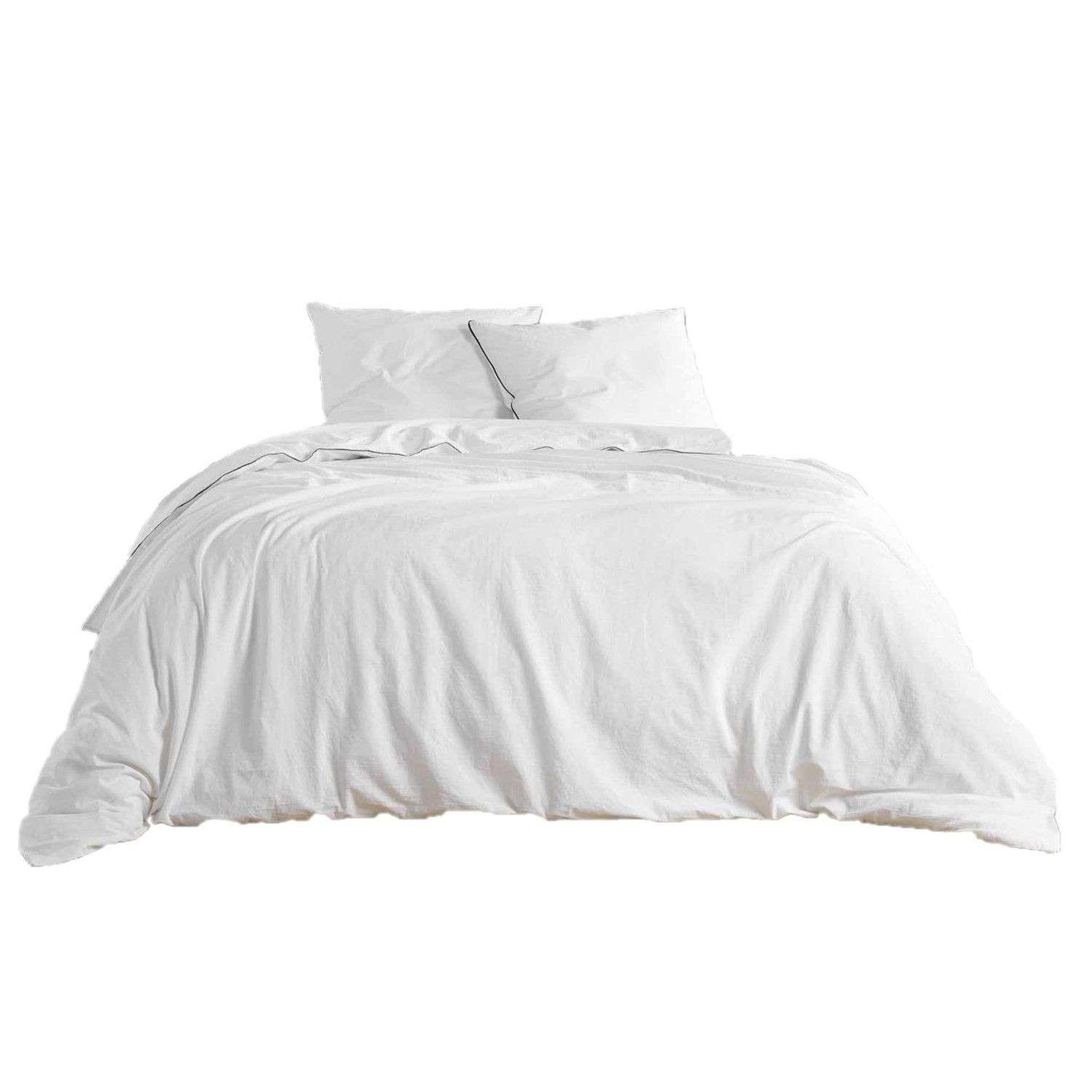 Douceur d'Intérieur Parure de lit GRANA - 100% coton. Coloris disponibles : Rose, Blanc, Gris, Vert
