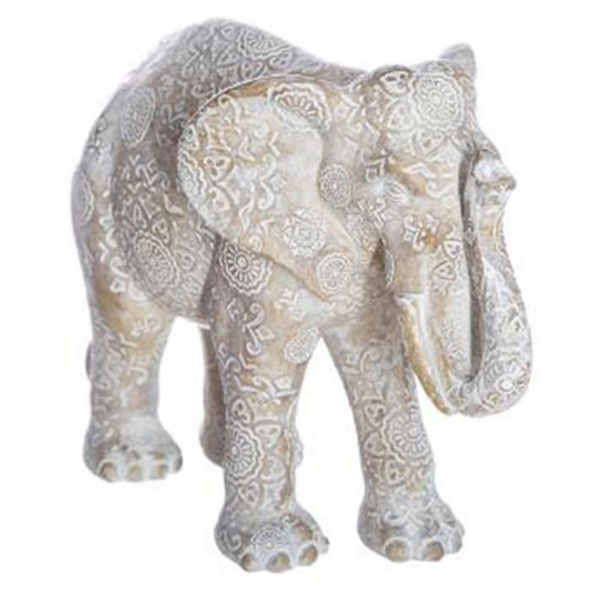 ATMOSPHERA Statuette en Résine  Éléphant  15cm Beige