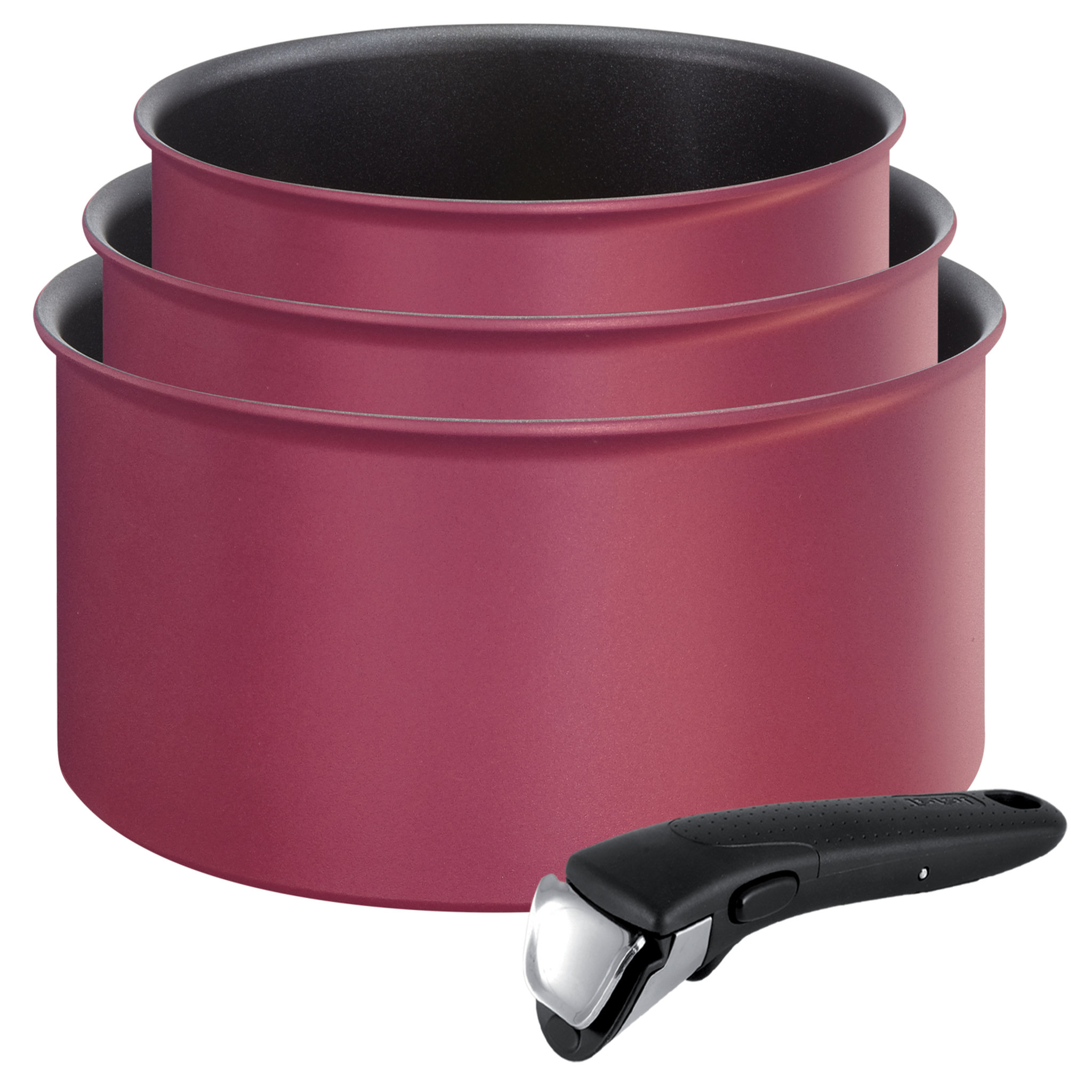 TEFAL Batterie de cuisine induction 4 pièces INGENIO 3 casseroles 16-18-20 cm+ 1 poignée 